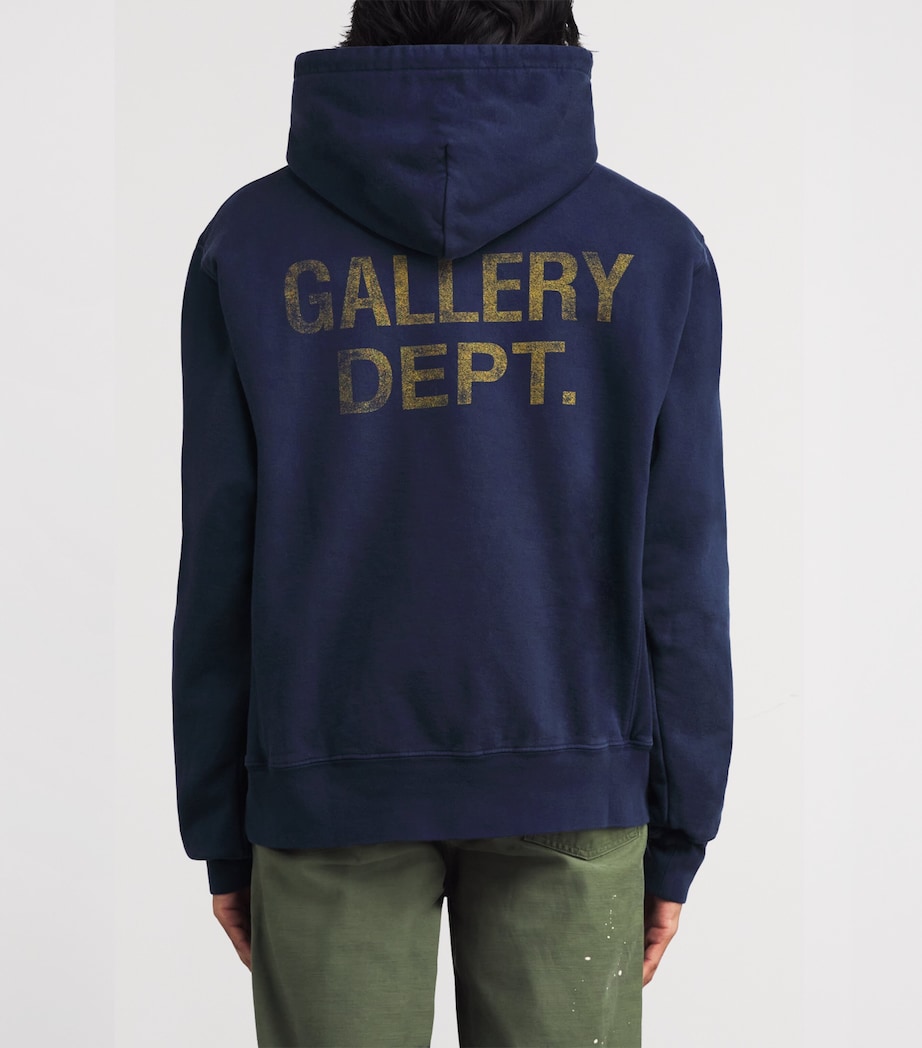 Cotton Logo Paint Hoodie VINTAGE NAVY 1 Image 4