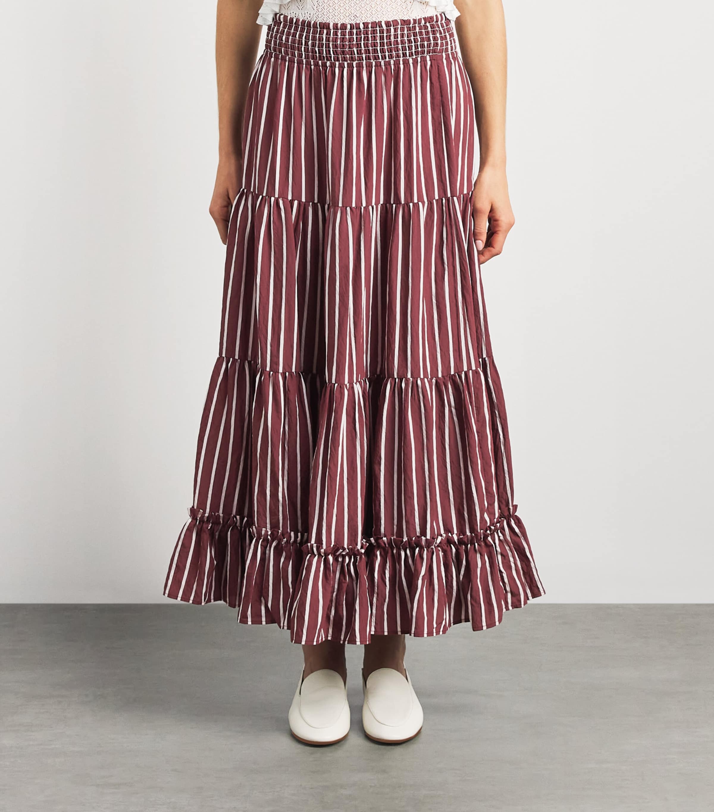 Claudie Pierlot Womens Stripe Midi Skirt Dual Color Image 4