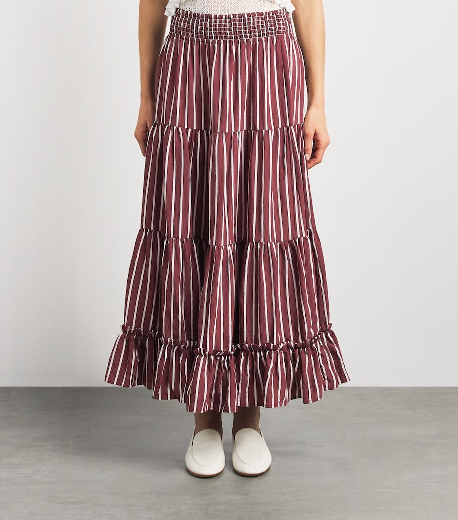 Claudie Pierlot Womens Stripe Midi Skirt Dual Color Image 4