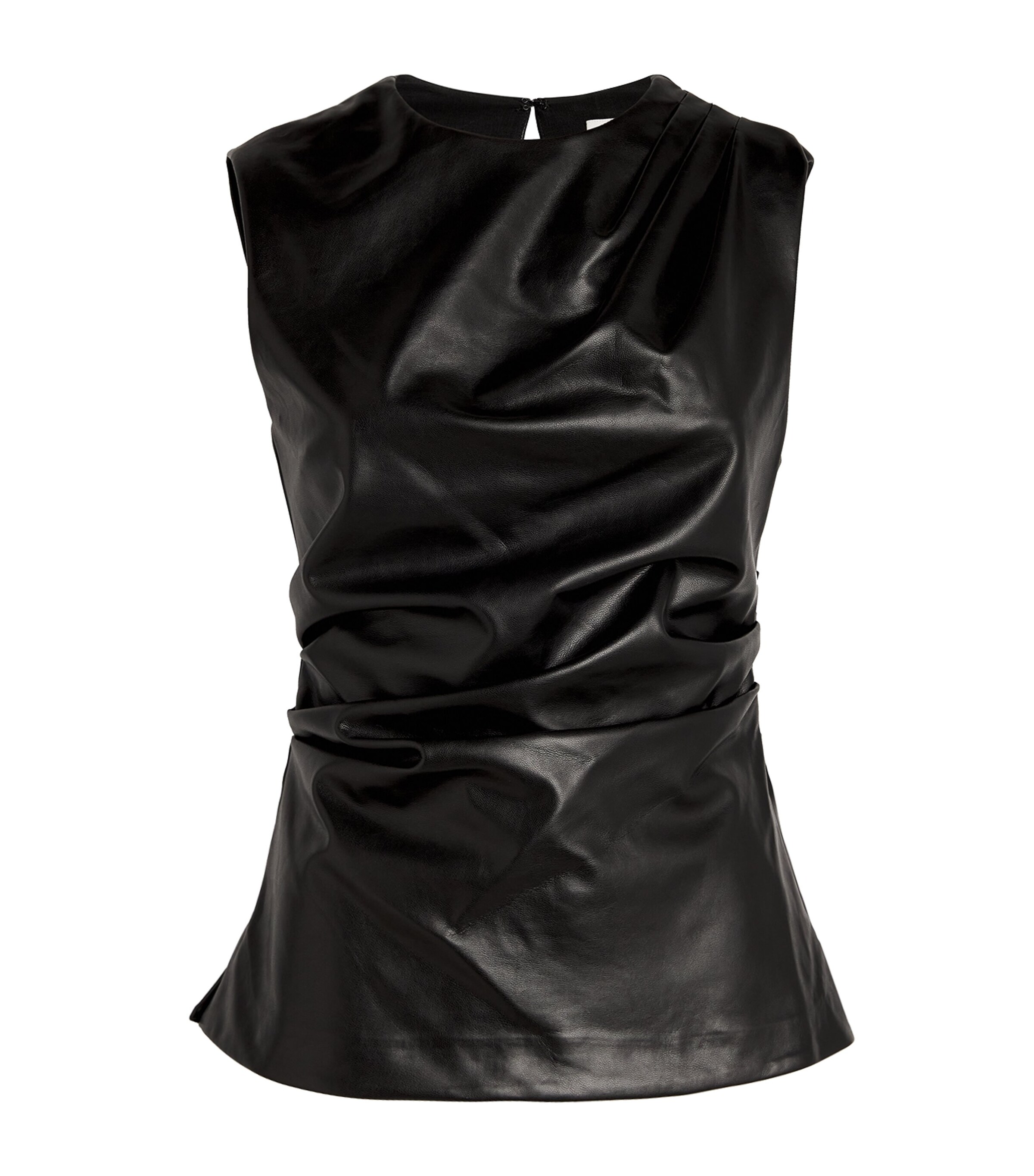 Simkhai Wynter Draped Faux Leather Top In Black