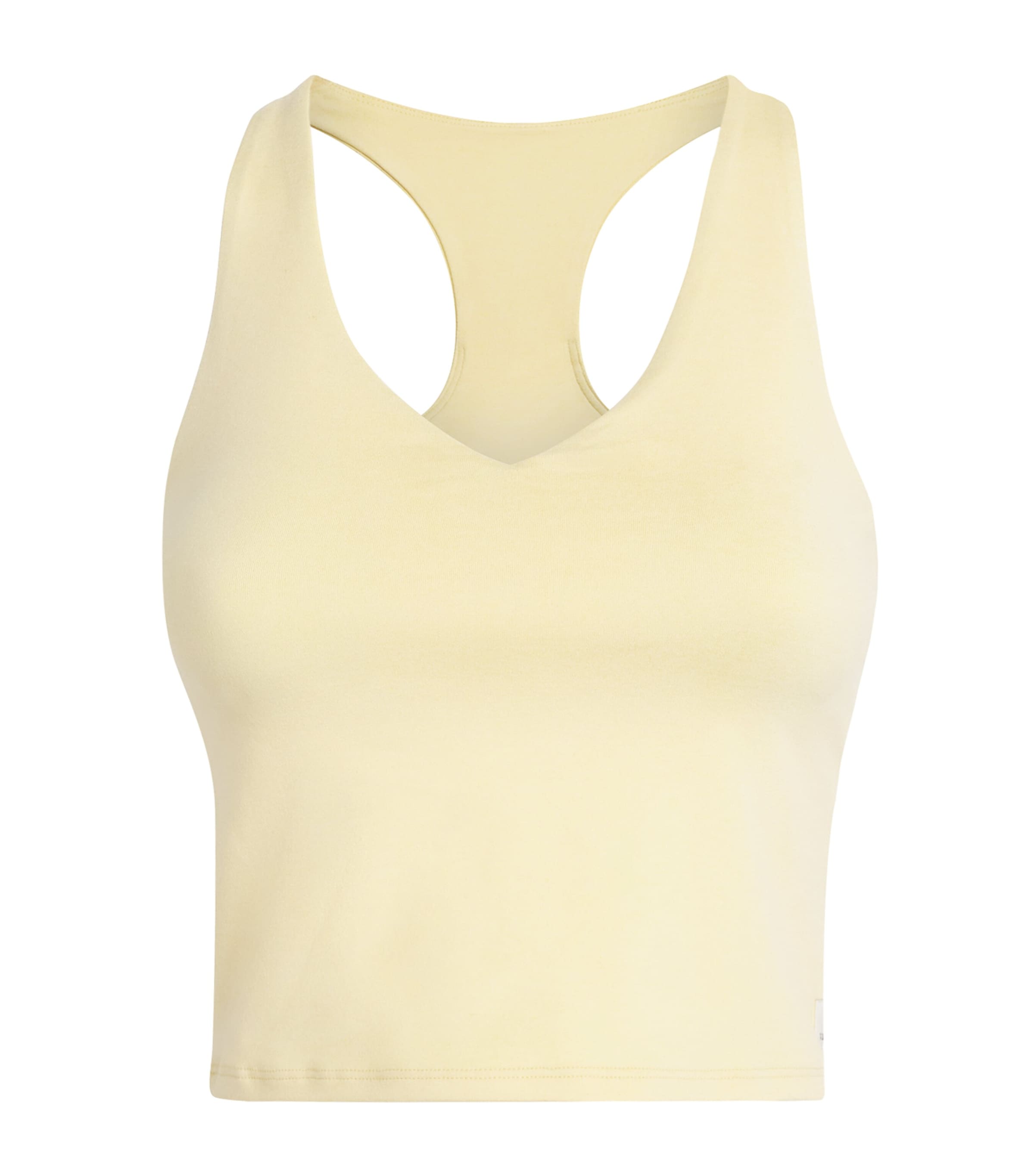 VUORI Womens Halo Performance 2.0 Crop Top Lemon Snap Heather Image 1
