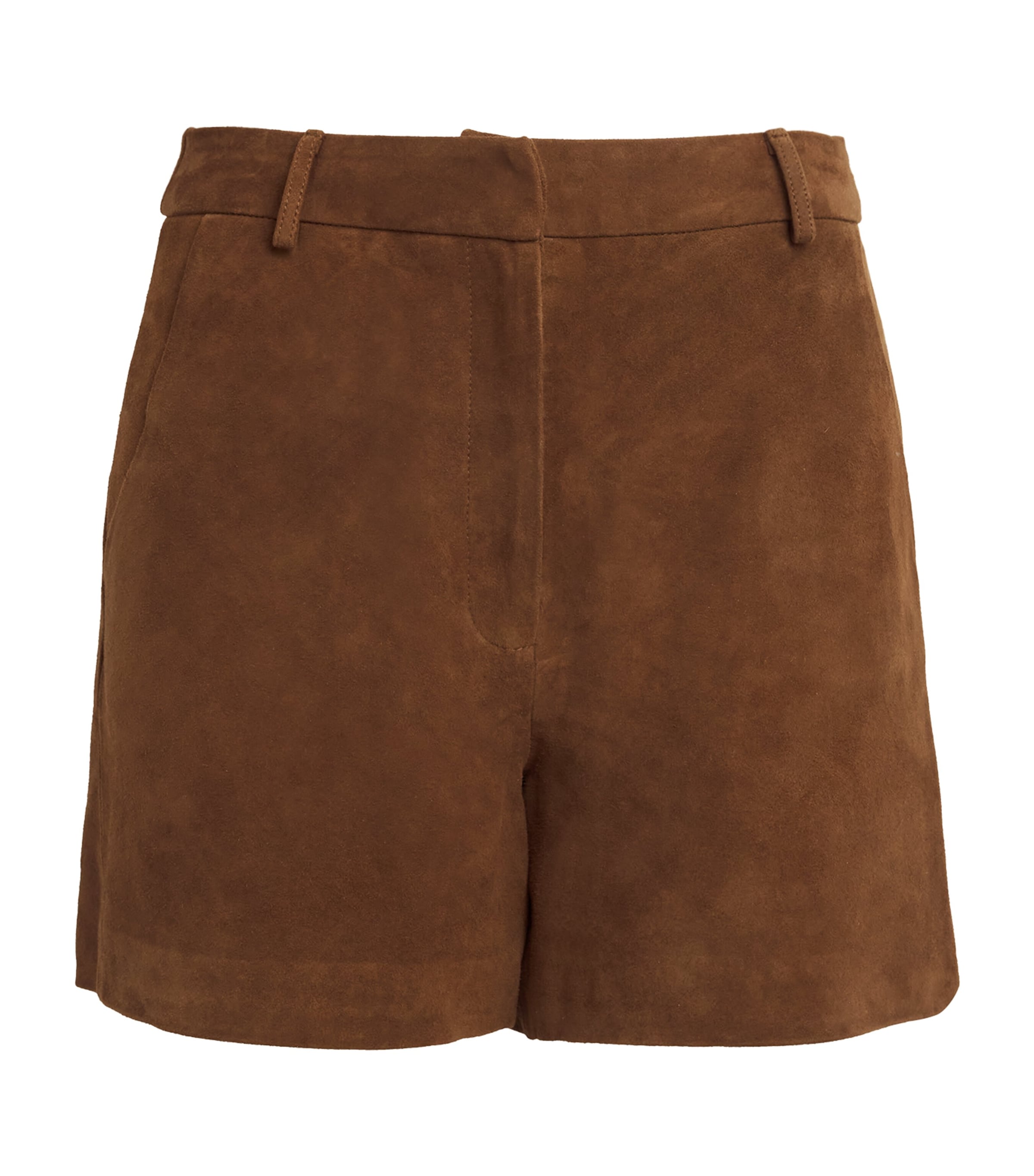 Shop Aexae Lambskin Suede Shorts In Brown