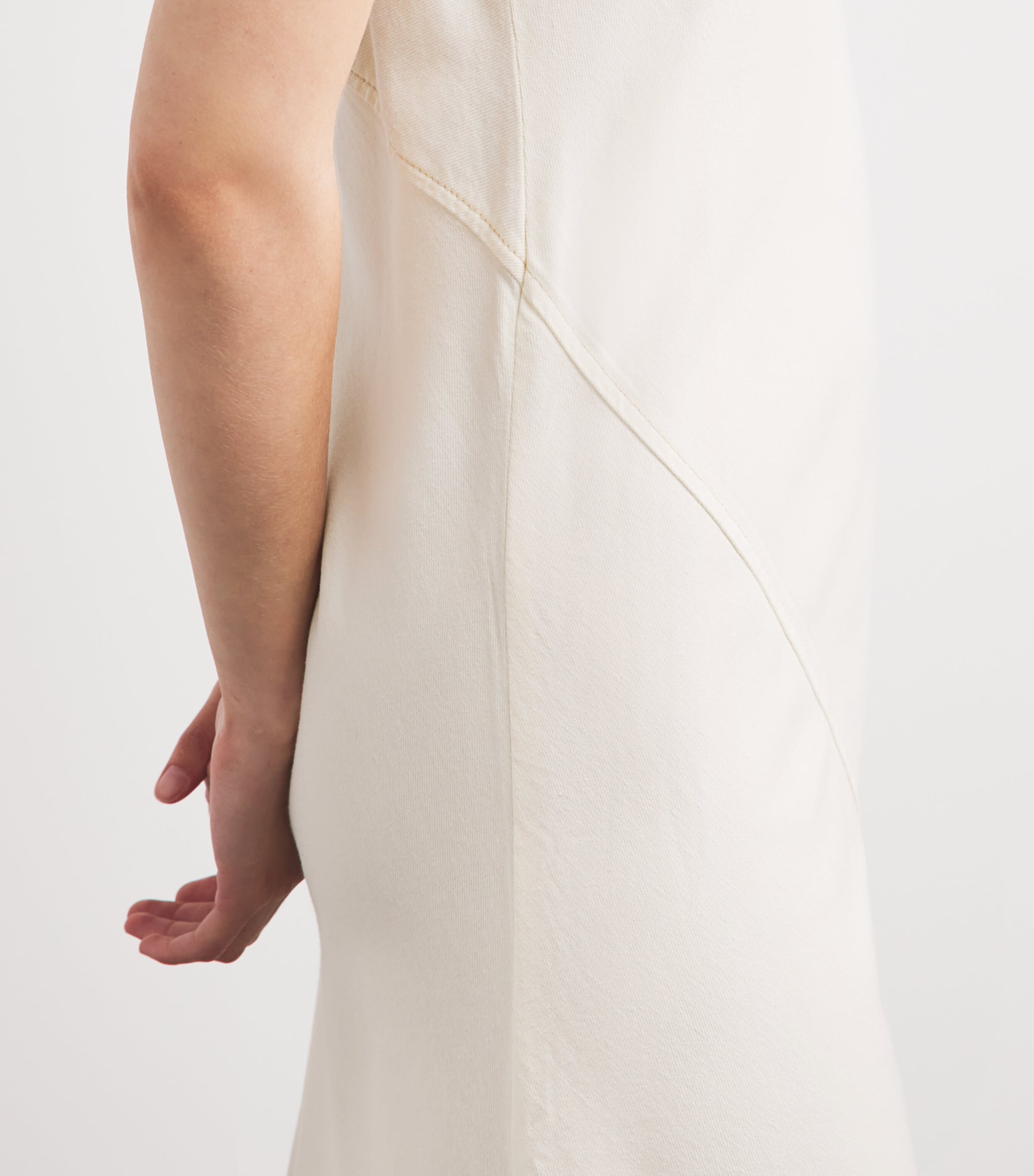 Rag & Bone Womens Cotton-Blend Twill Midi Dress Ecru Image 3