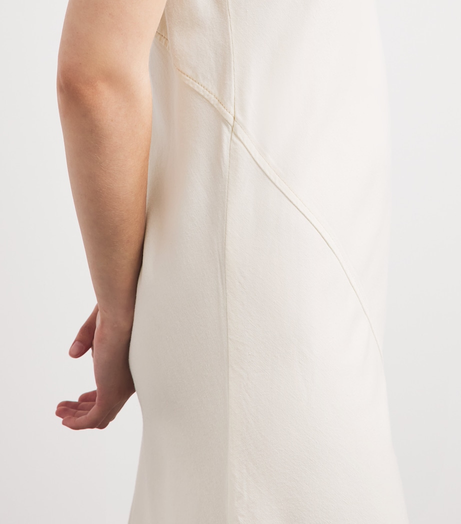 Rag & Bone Womens Cotton-Blend Twill Midi Dress Ecru Image 3