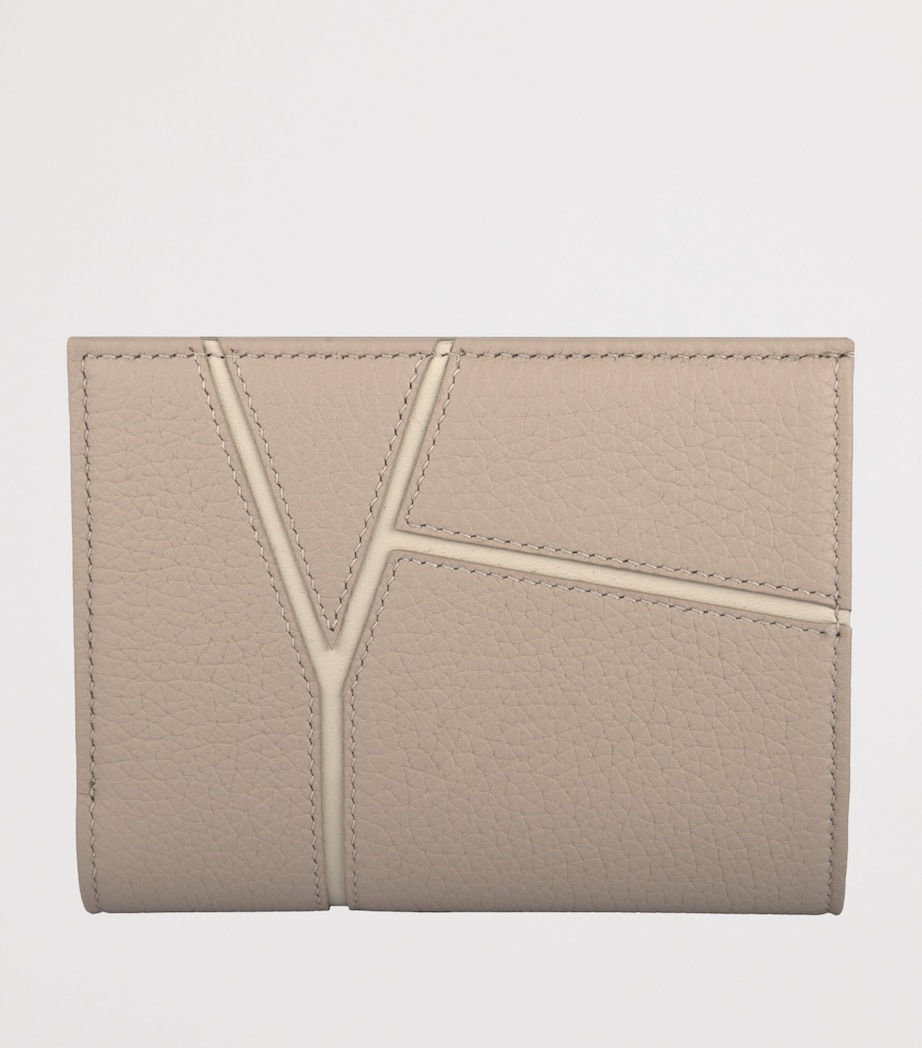 Medium Leather Diamond Wallet GREIGE Image 3