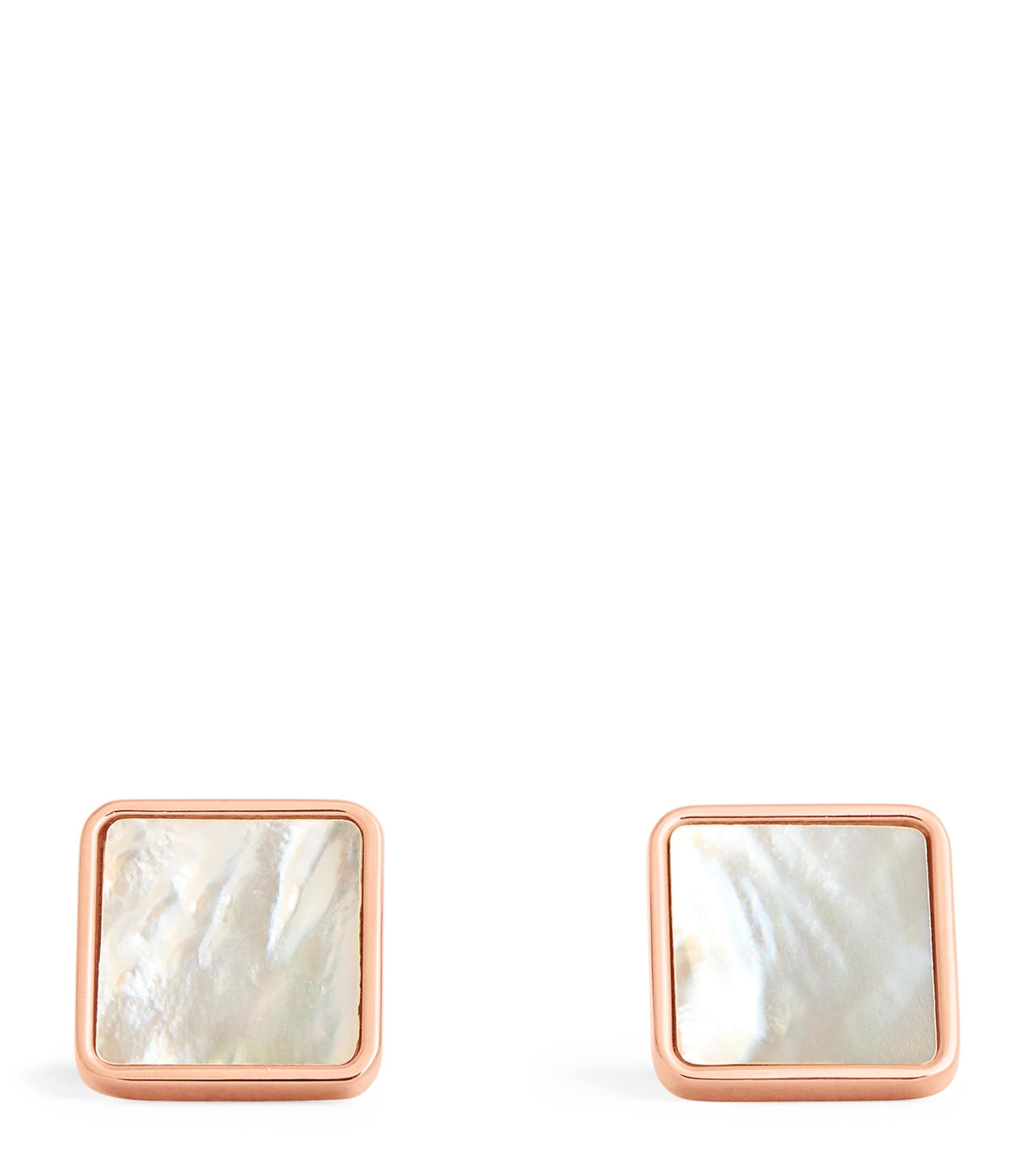 Babette Rose Gold-plated Key Stone Cufflinks In Silver