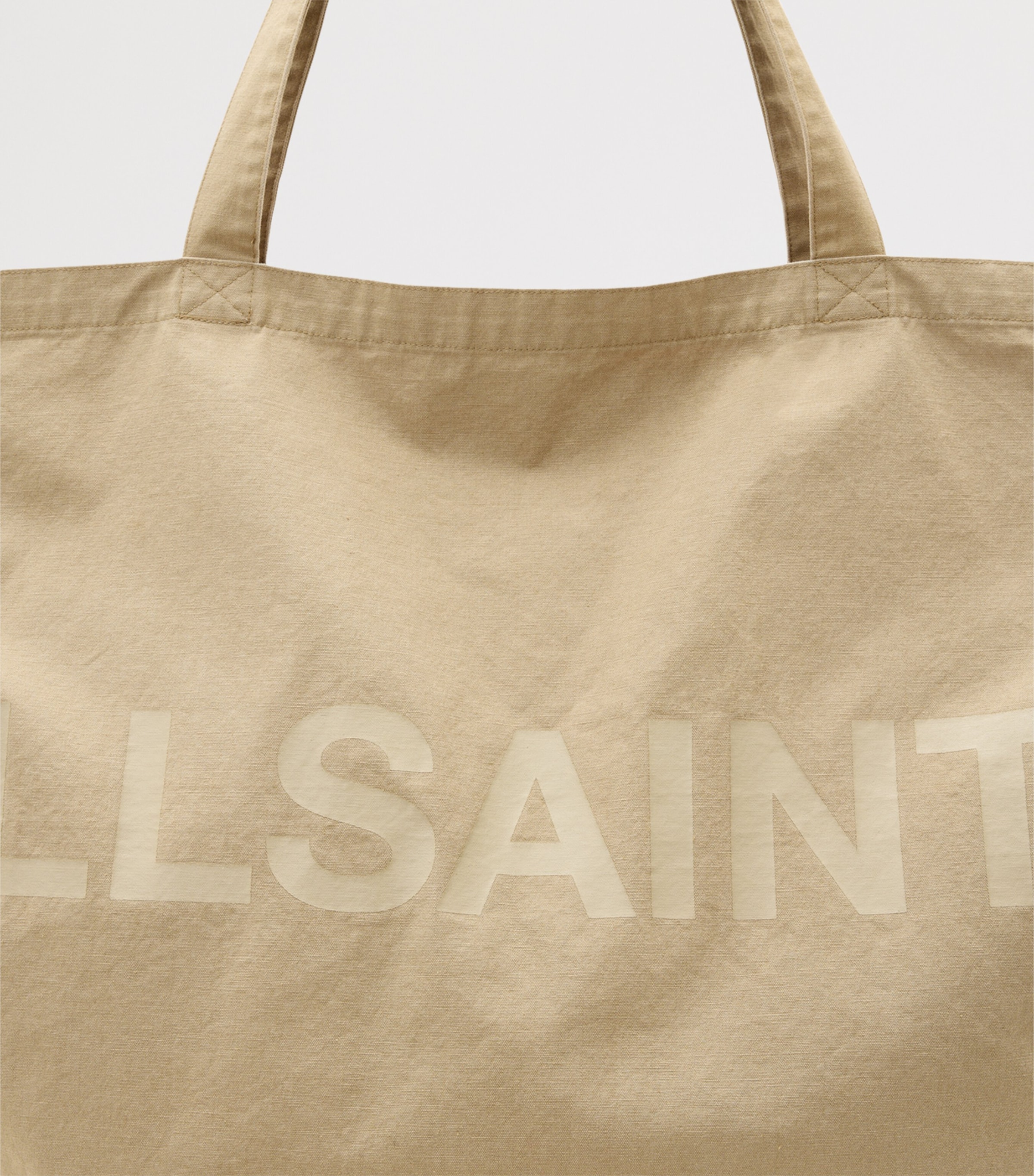 Large Organic Cotton Biggy Tote Bag LIGHT KHAKI Image 7