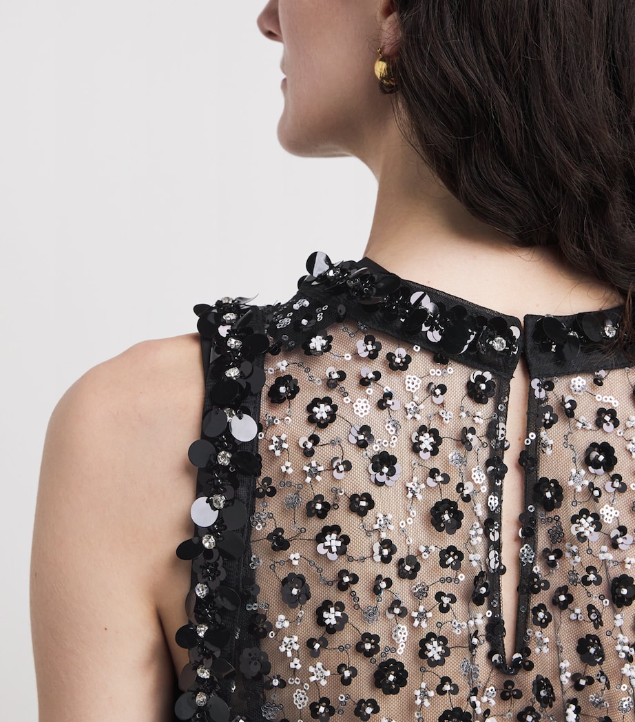Maje Womens Embellished Mini Dress Black Image 3