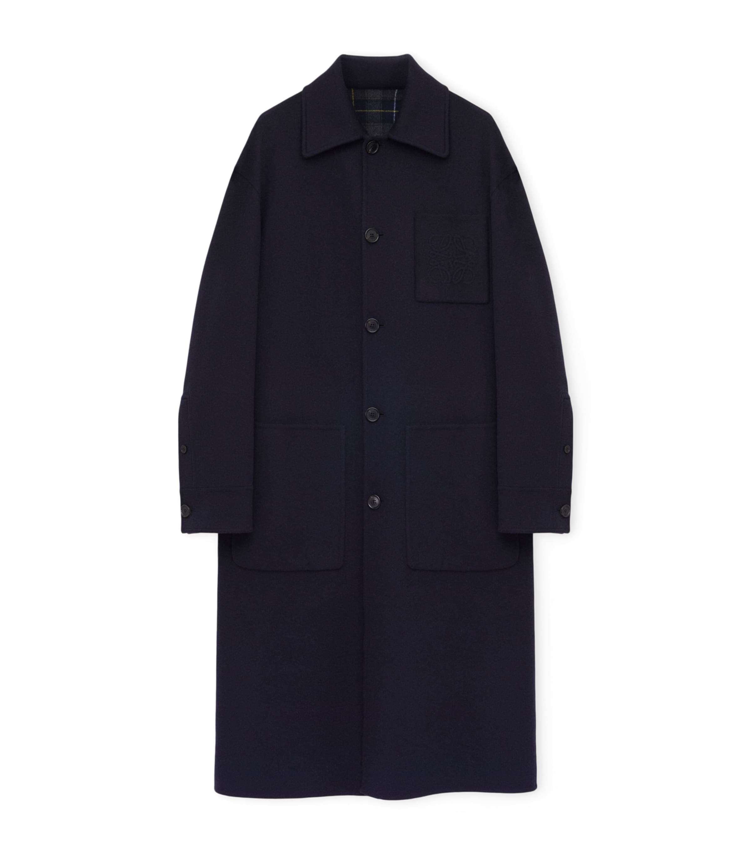 Wool-Cashmere-Blend Coat NAVY/GREY Image 1