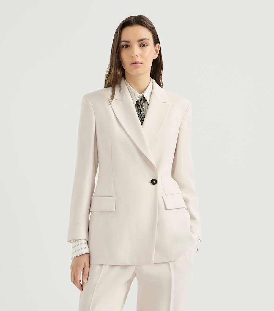 Brunello Cucinelli Womens Comfort Viscose Couture Twill Blazer Image 4