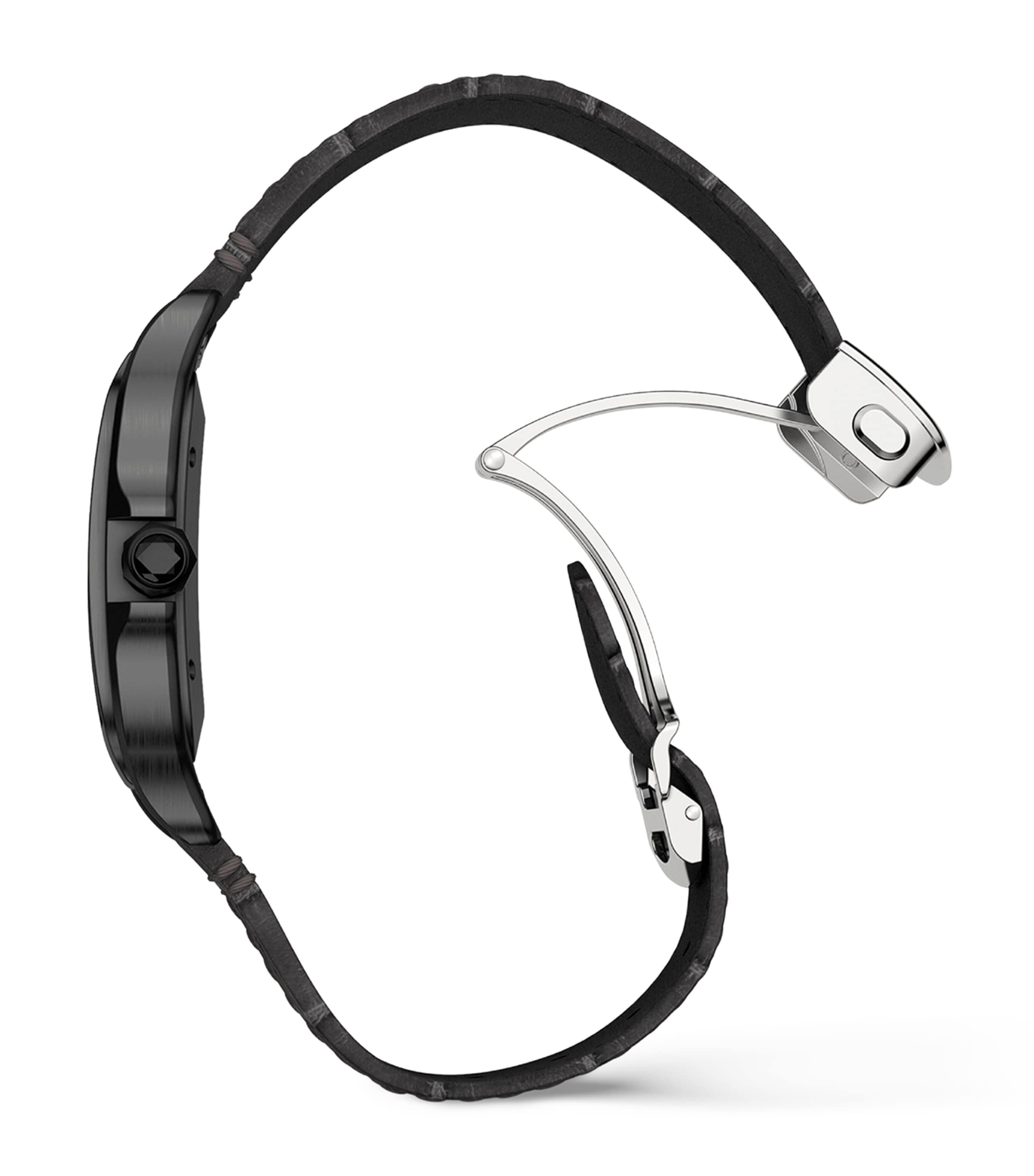 Stainless Steel Santos de Cartier Watch 39.8mm BLACK Image 5