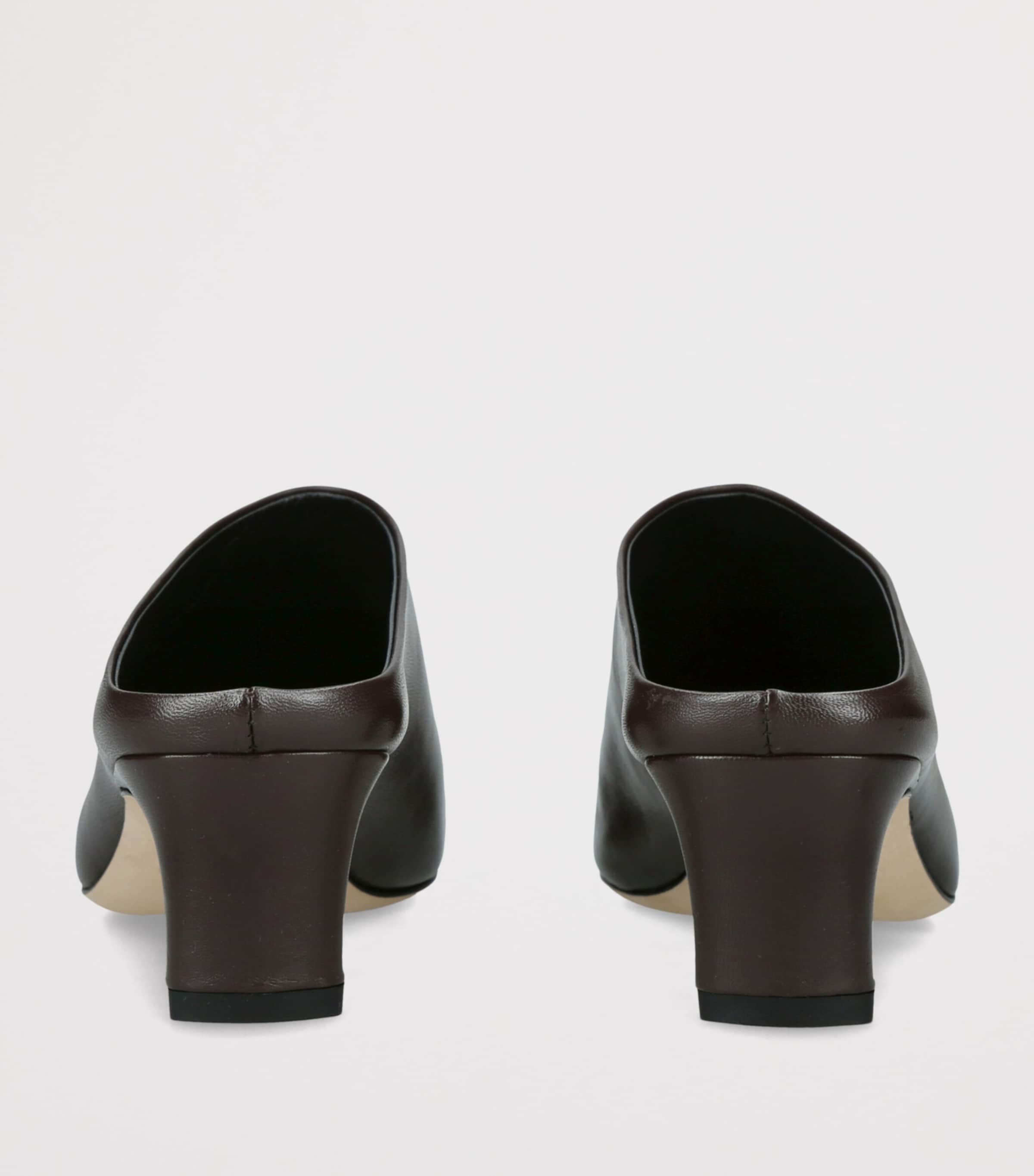 STAUD Leather Wally Mules 55 Dark Brown Image 4