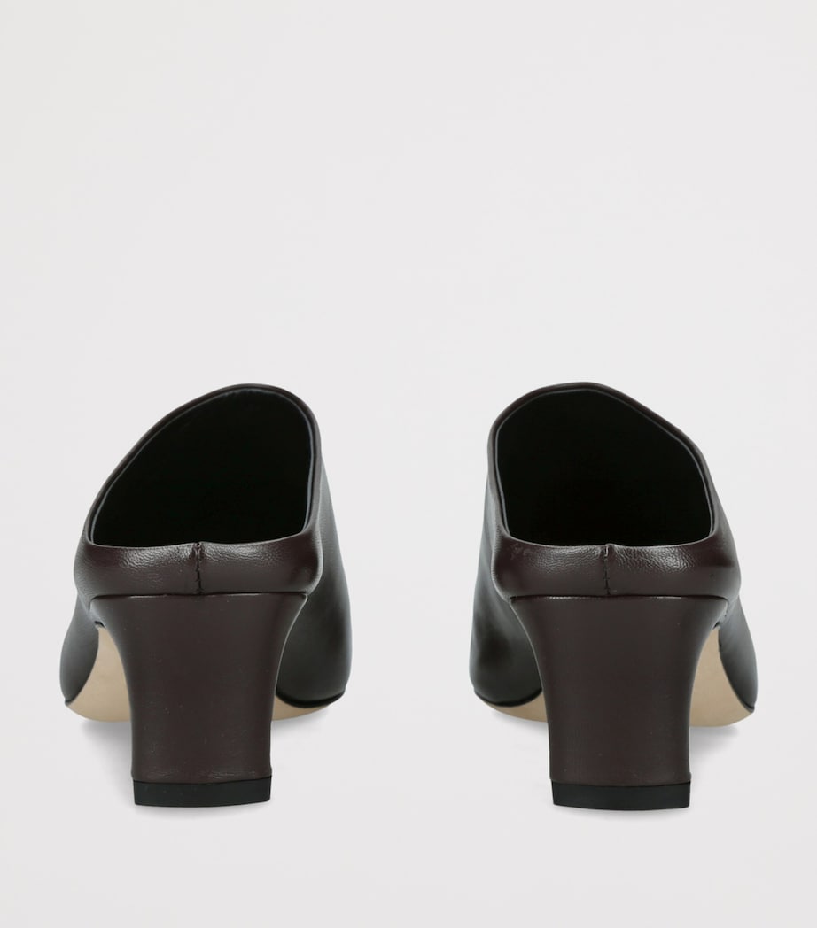 STAUD Leather Wally Mules 55 Dark Brown Image 4