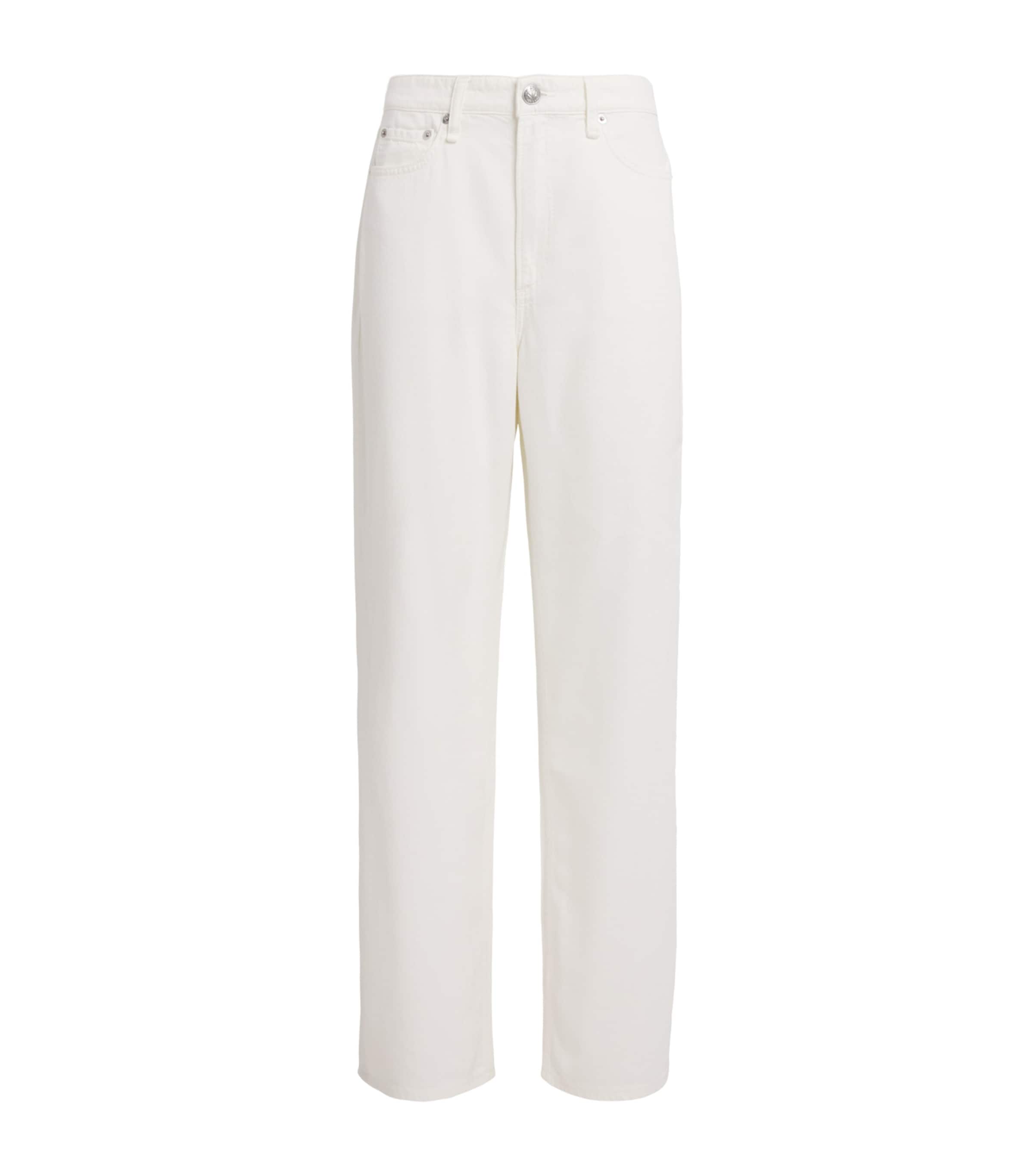 Rag & Bone Womens Featherweight Logan Mid-Rise Wide-Leg Jeans Opticwht Image 1