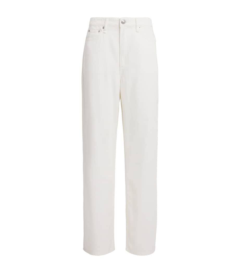 Rag & Bone Womens Featherweight Logan Mid-Rise Wide-Leg Jeans Opticwht Image 1