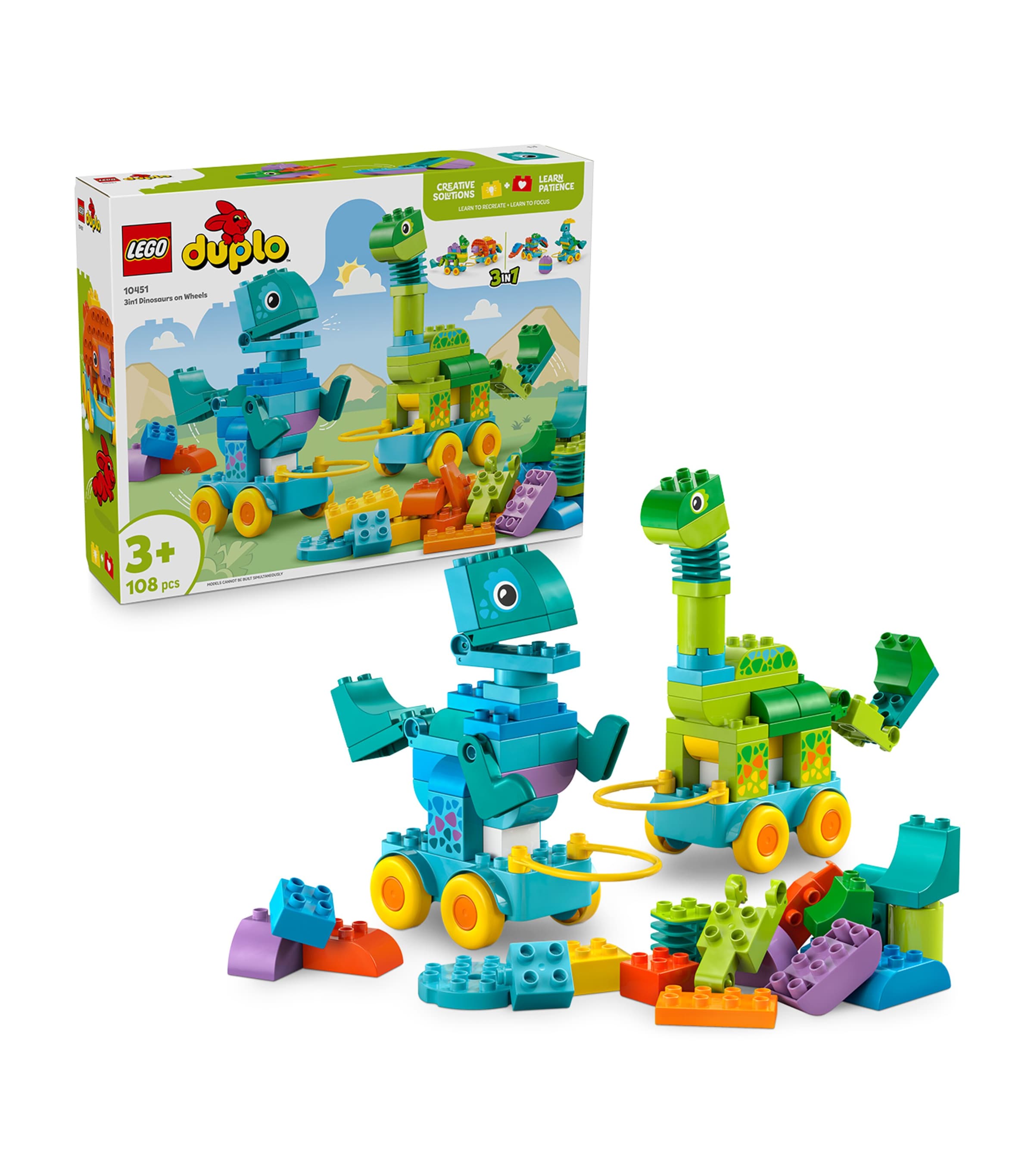 DUPLO 3-in-1 Dinosaurs on Wheels 10451 MULTI Image 2