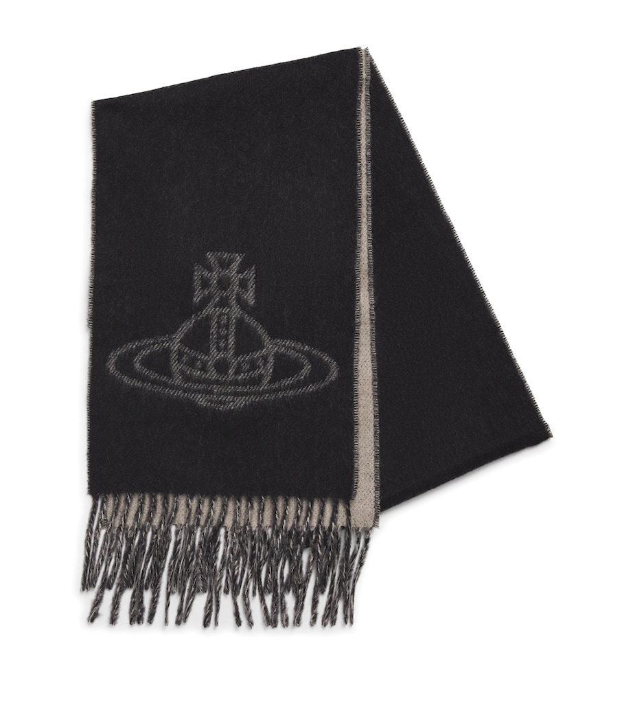 Wool Orb Scarf N402 BLACK Image 1