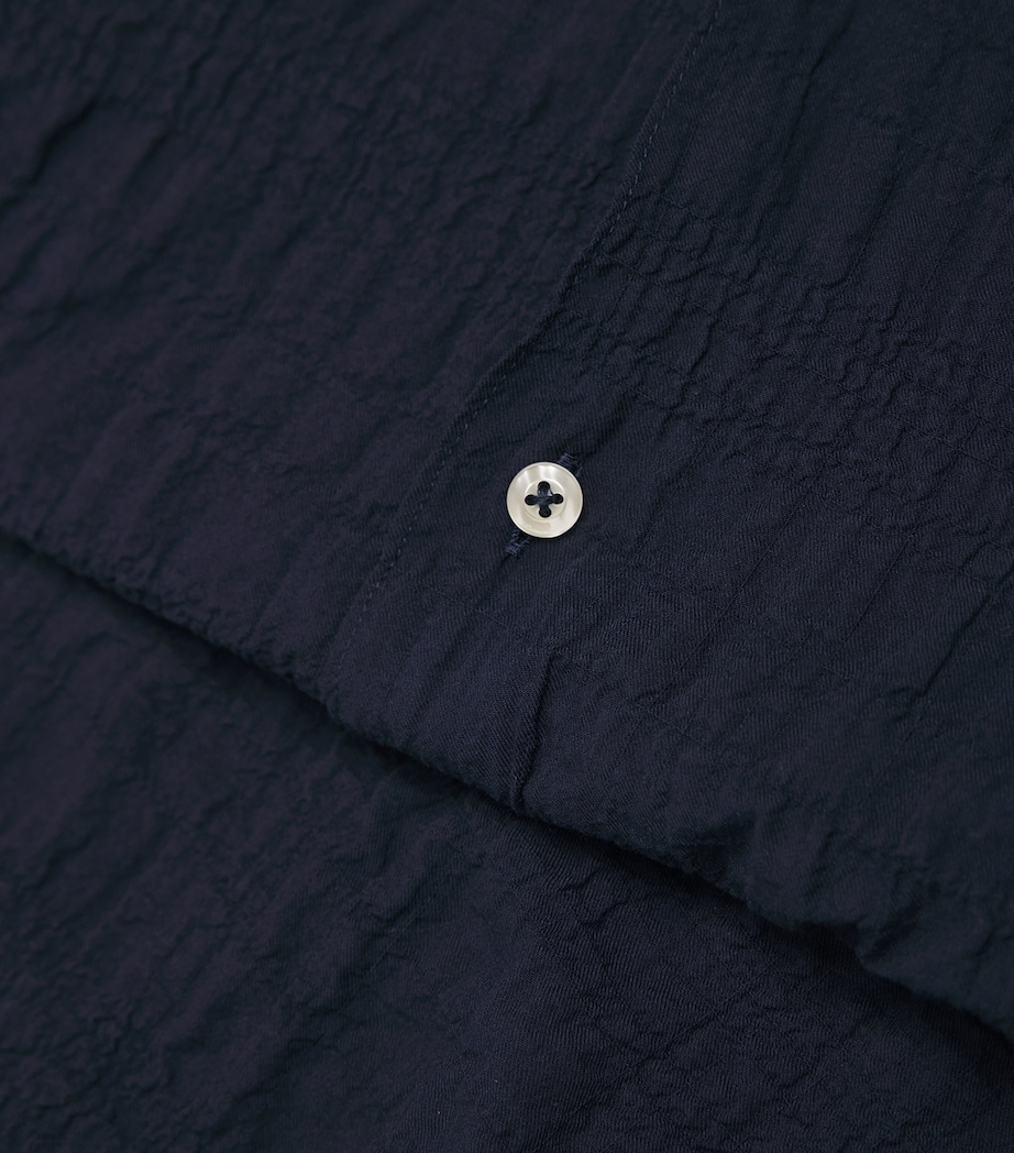 Officine Generale Mens Cotton Seersucker Eren Shirt Night Sky Image 5