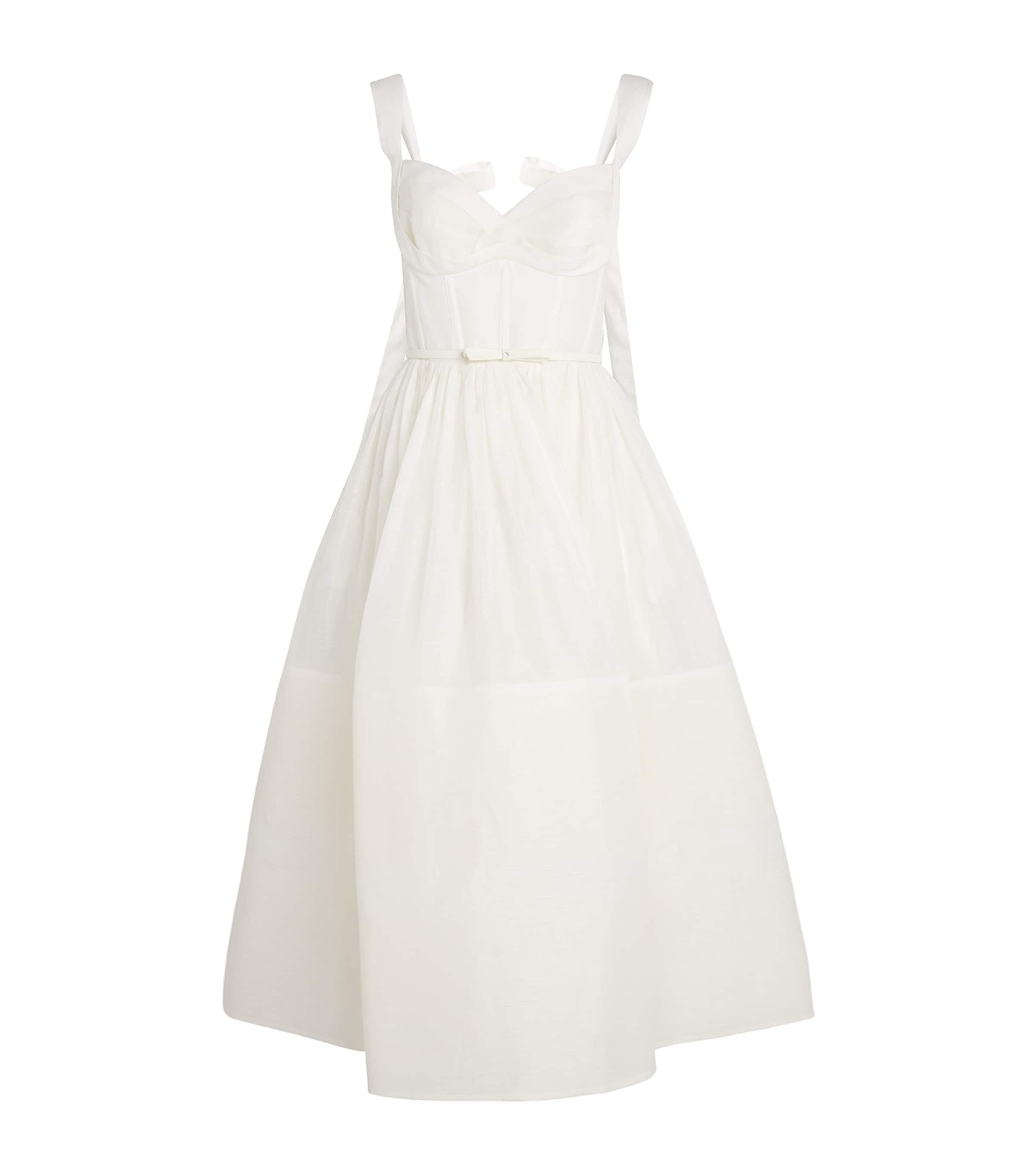 Zimmermann Linen-silk Corset Midi Dress