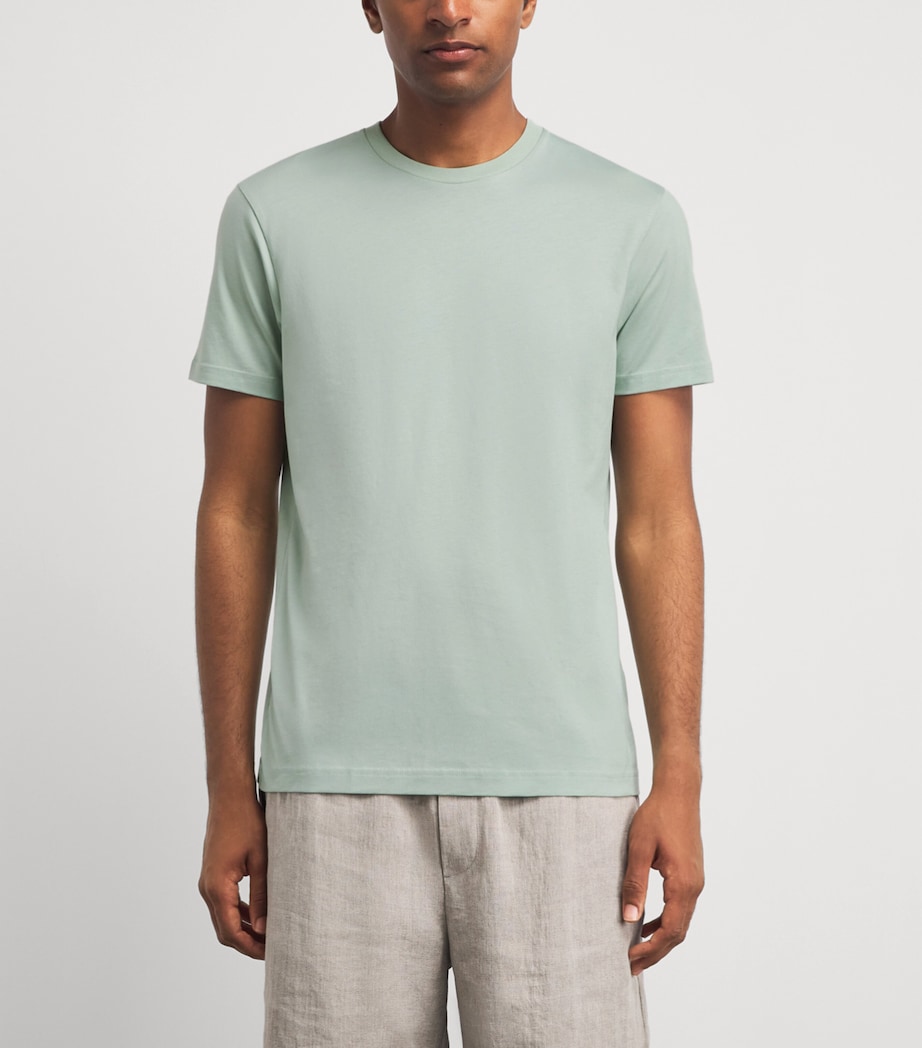Sunspel Mens Supima Cotton Riviera T-Shirt Gnjb Laurel Image 4