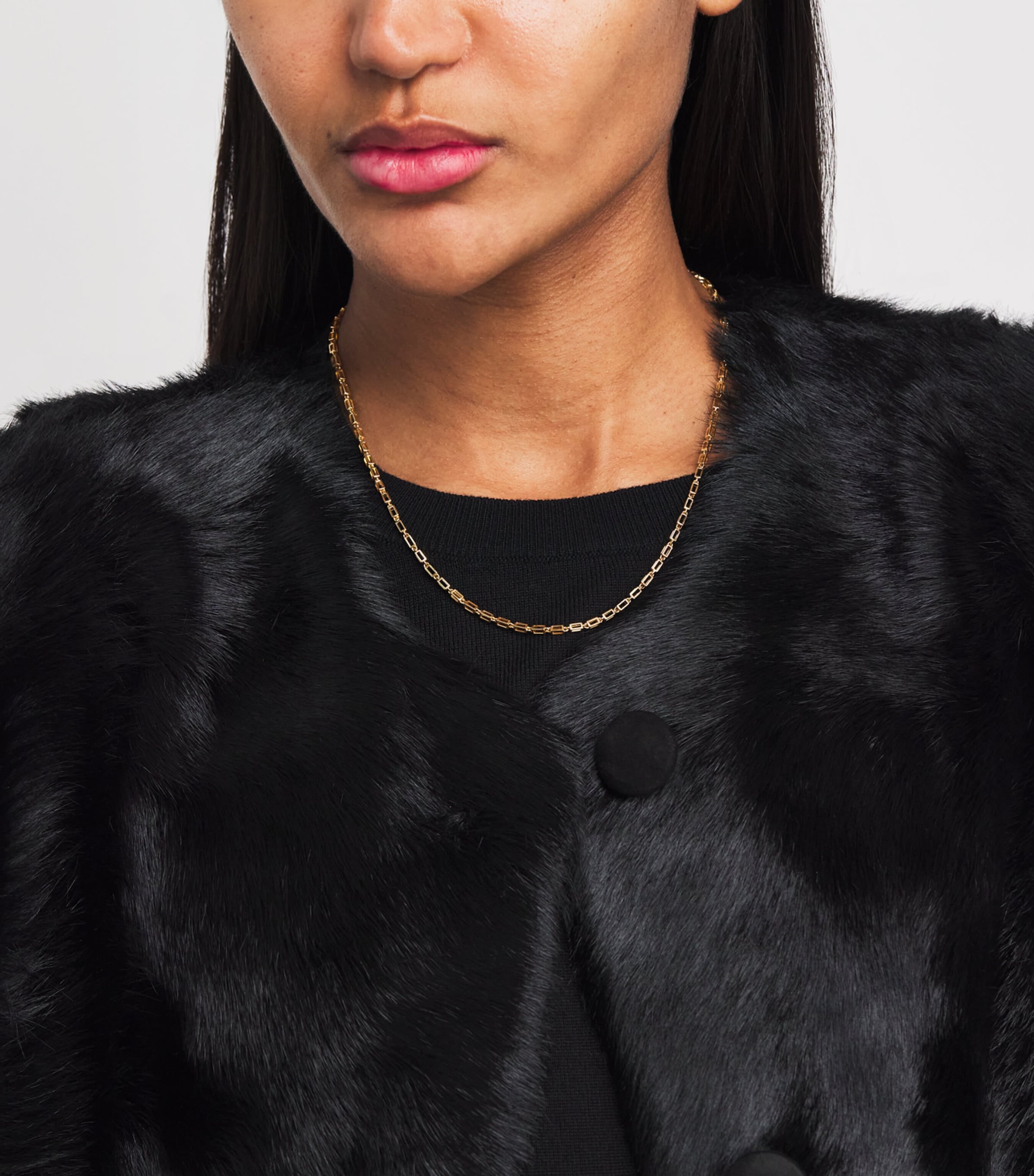 Yellow Gold Block-Chain Necklace 18K YG Image 2