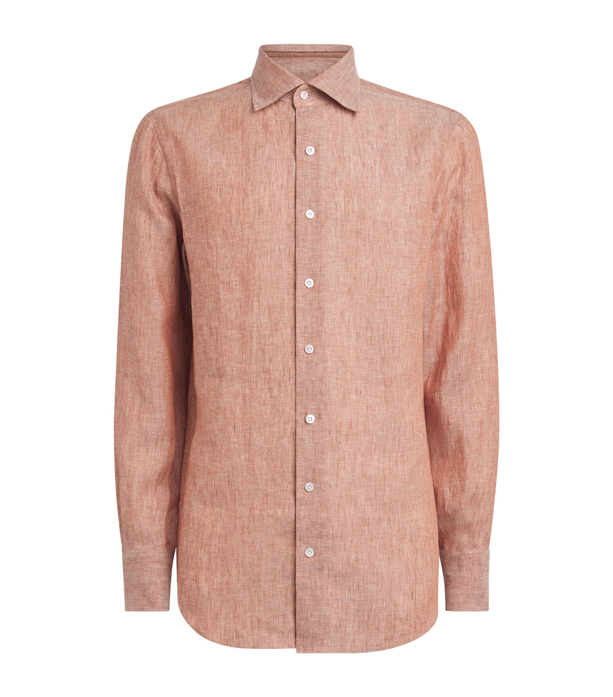 Fioroni Cashmere Mens Linen Shirt Ruggine Image 1