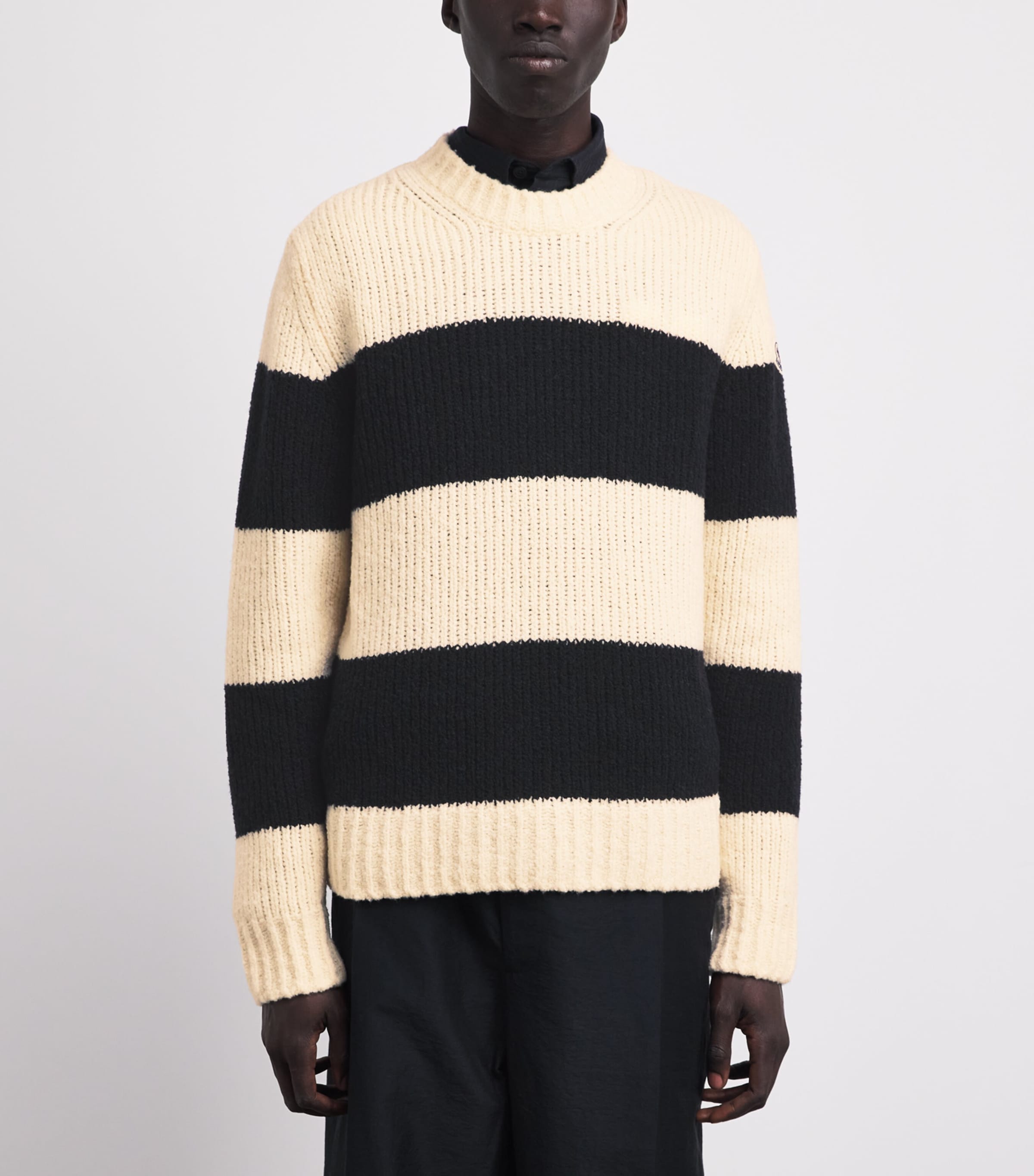 Moncler Mens Wool-Blend Stripe Sweater Image 4
