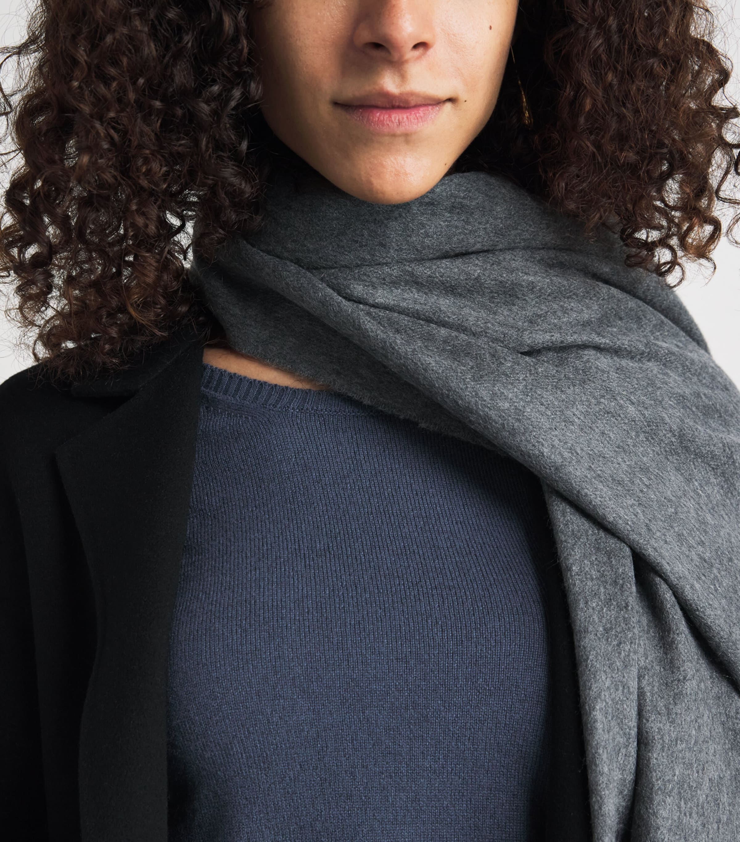 Colombo Womens Cashmere Sweater Denim Blu Image 3