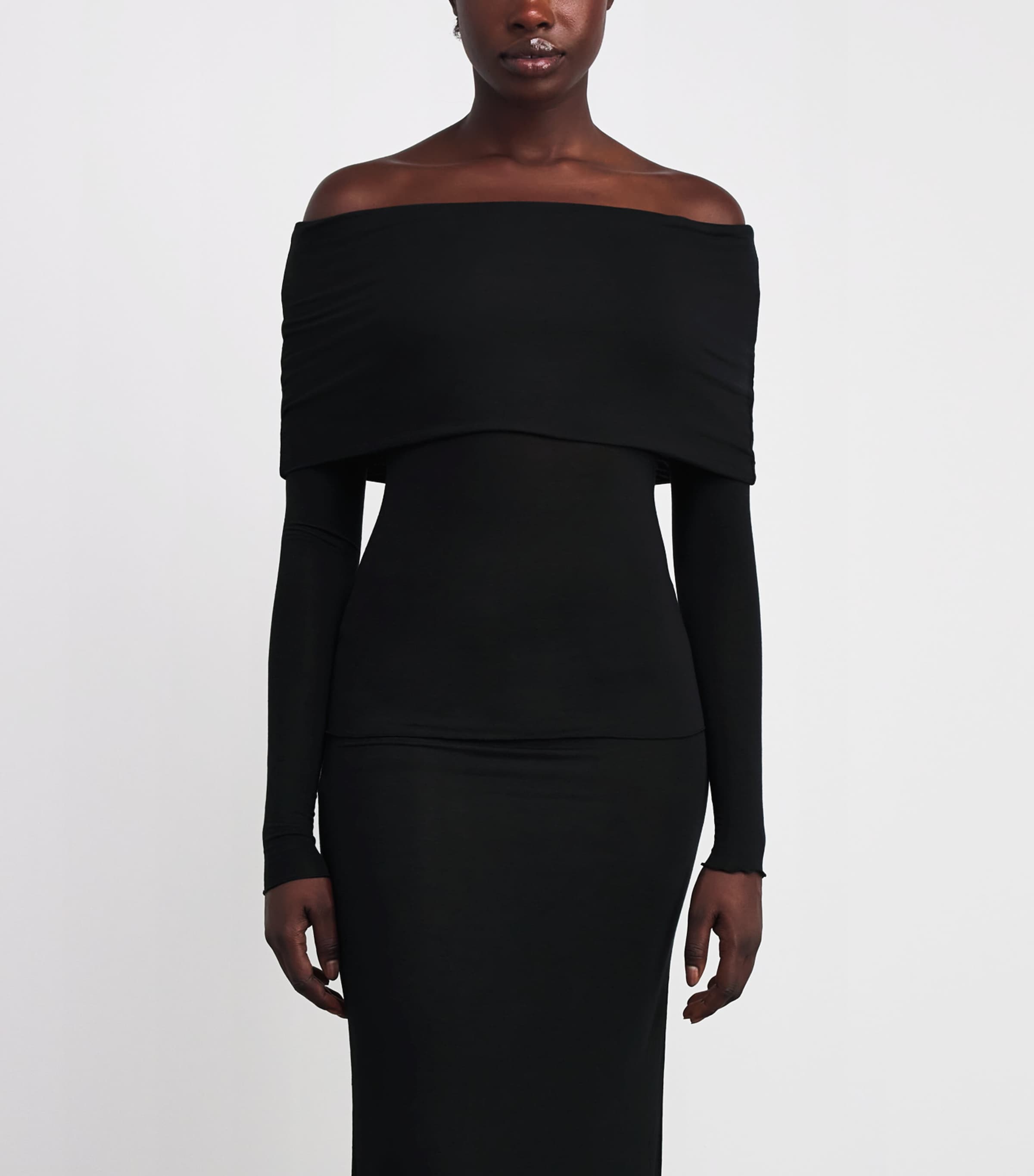 Sheer Modal Off-The-Shoulder Top ONYX Image 3