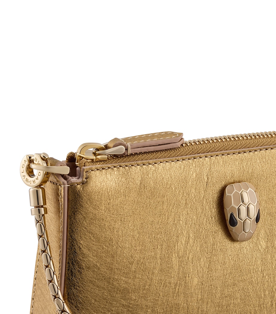 Leather Serpenti Forever Clutch Bag GOLD Image 4