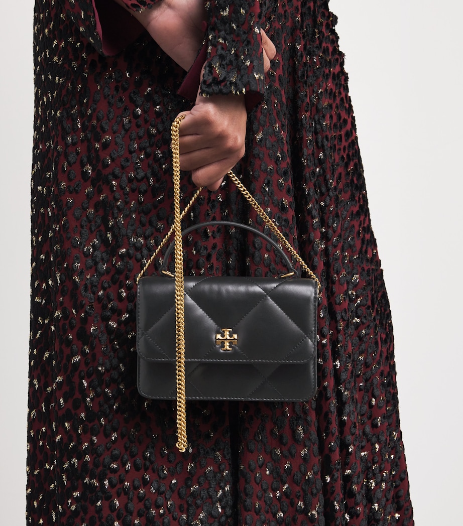 Mini Leather Kira Top-Handle Bag BLACK Image 5