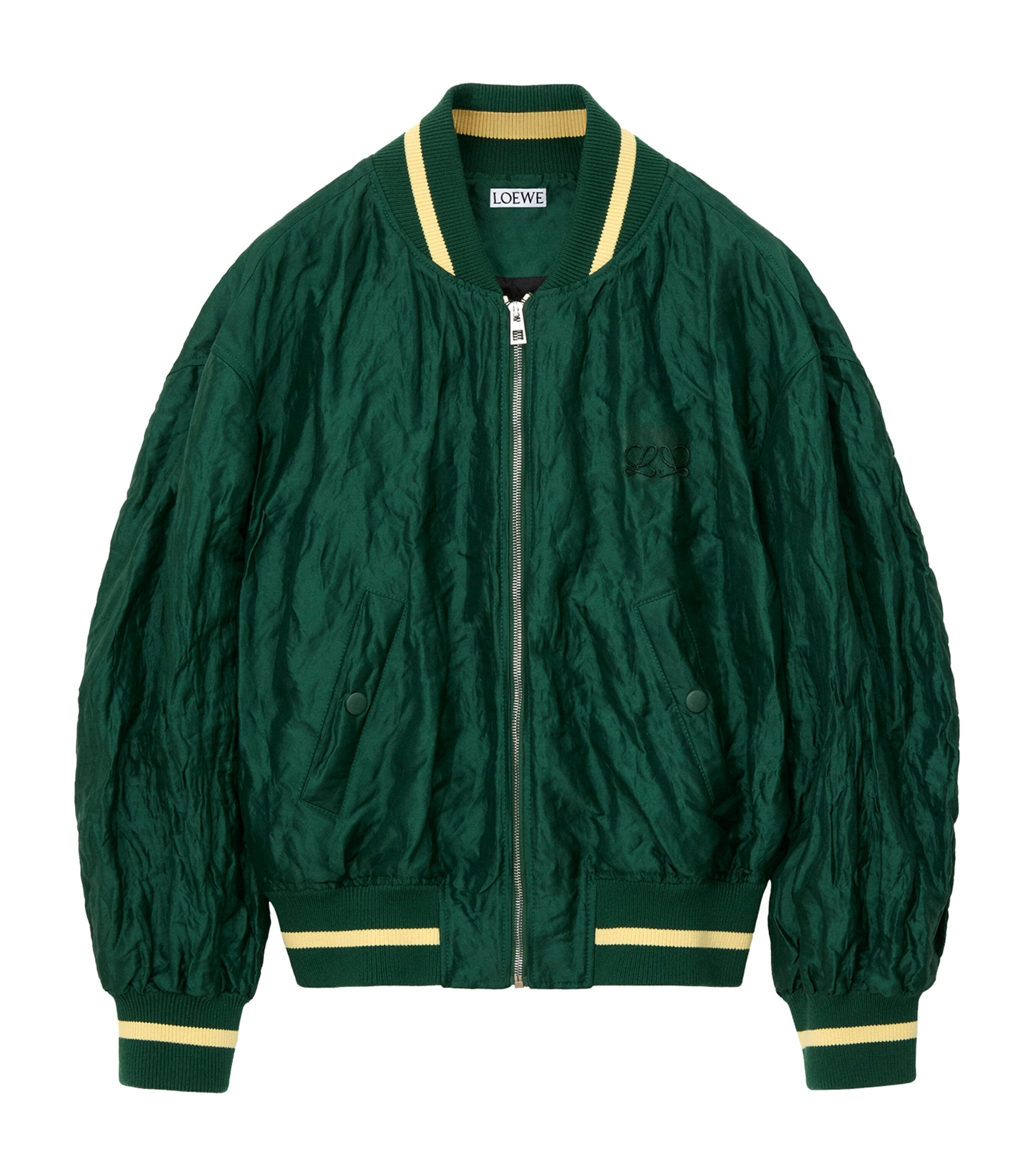 Varsity Bomber Jacket DARK GREEN Image 1