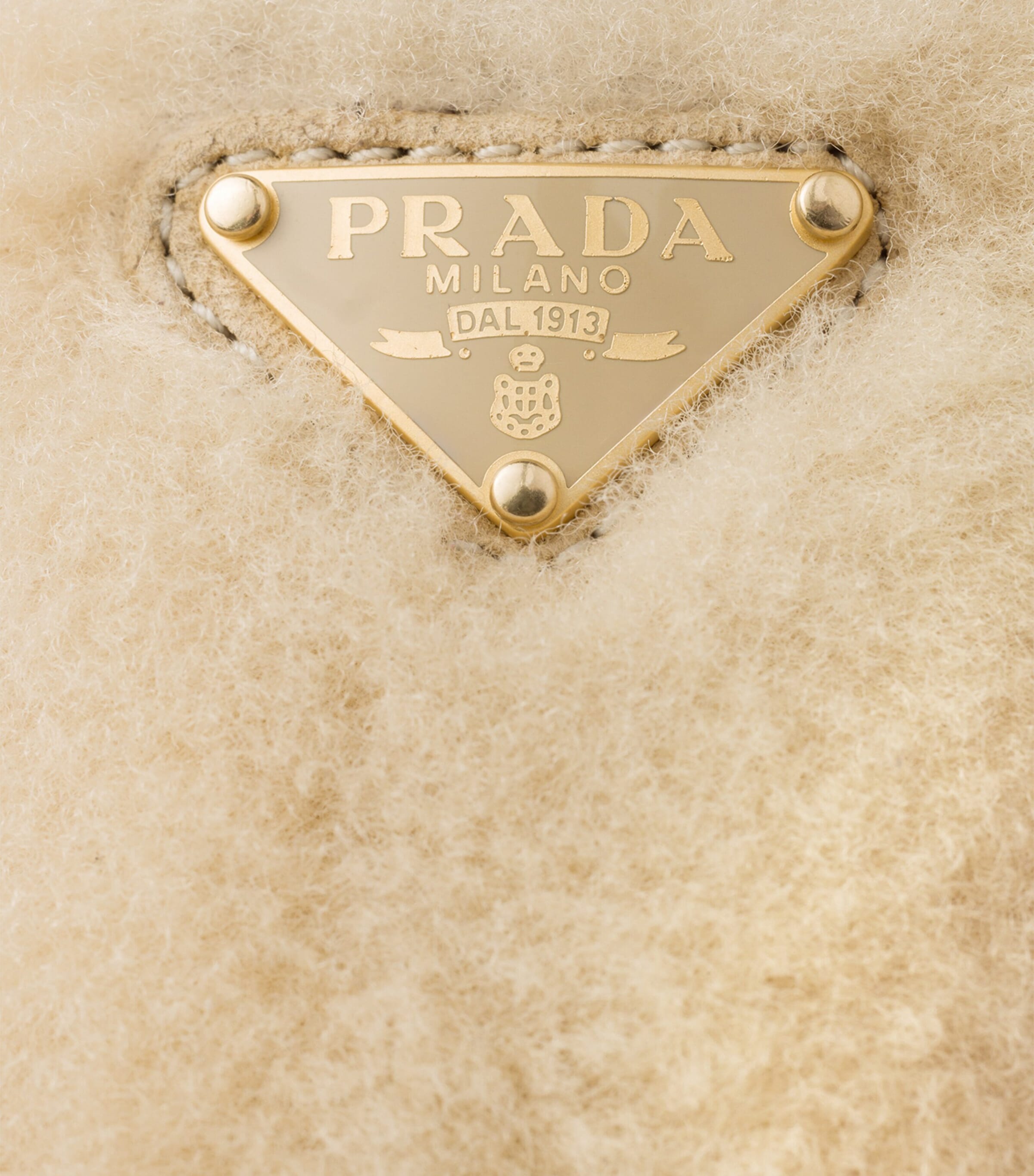 Prada Shearling Ballet Flats Neutral Image 5