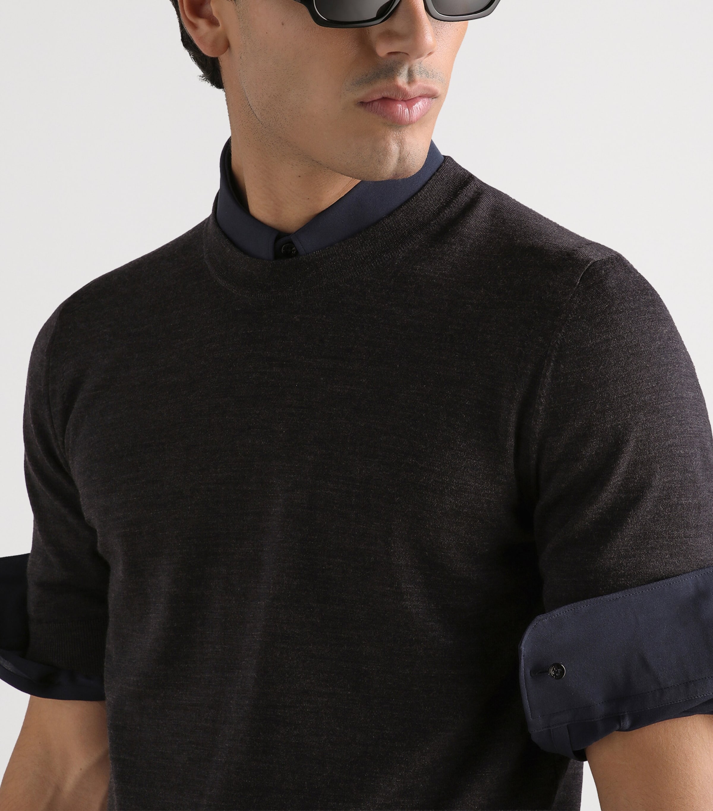 Dolce&Gabbana Mens Cashmere T-Shirt Sweater Very Dark Gr Image 4