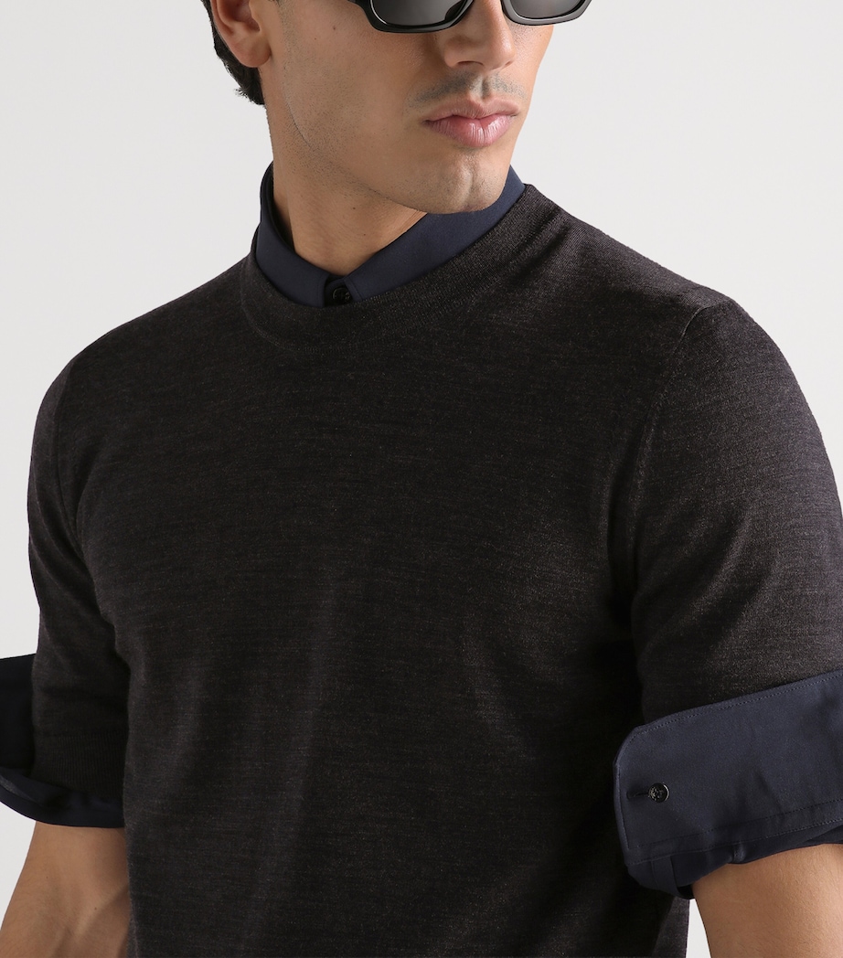 Dolce&Gabbana Mens Cashmere T-Shirt Sweater Very Dark Gr Image 4