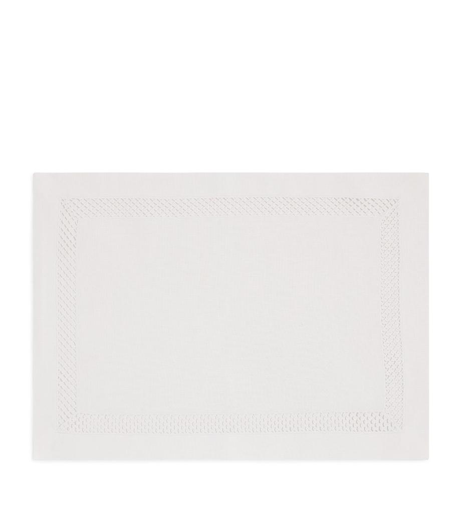 Linen Embroidered Liri Placemat (35cm x 50cm) WHITE/WHITE Image 1