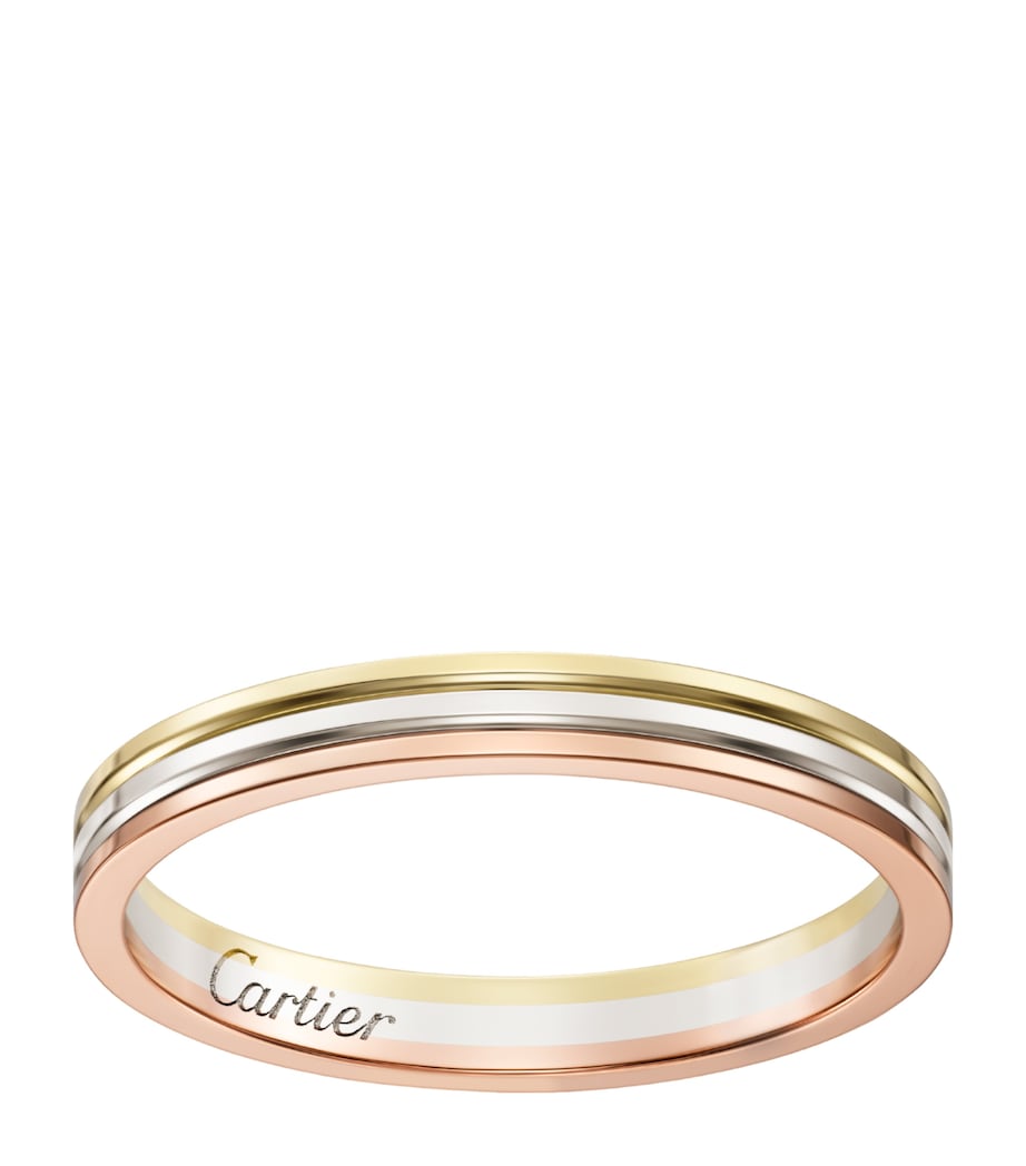 Cartier Yellow, White and Rose Gold Vendôme Louis Cartier Wedding Band White Yel Rose Gold Image 1