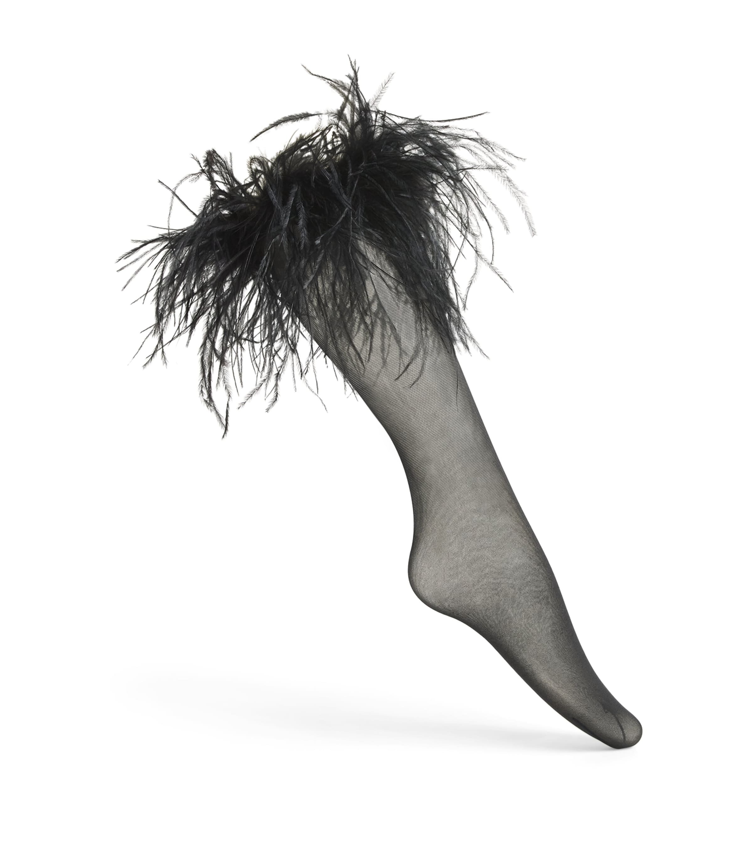 OSEREE FEATHER-TRIM PLUMAGE SOCKS