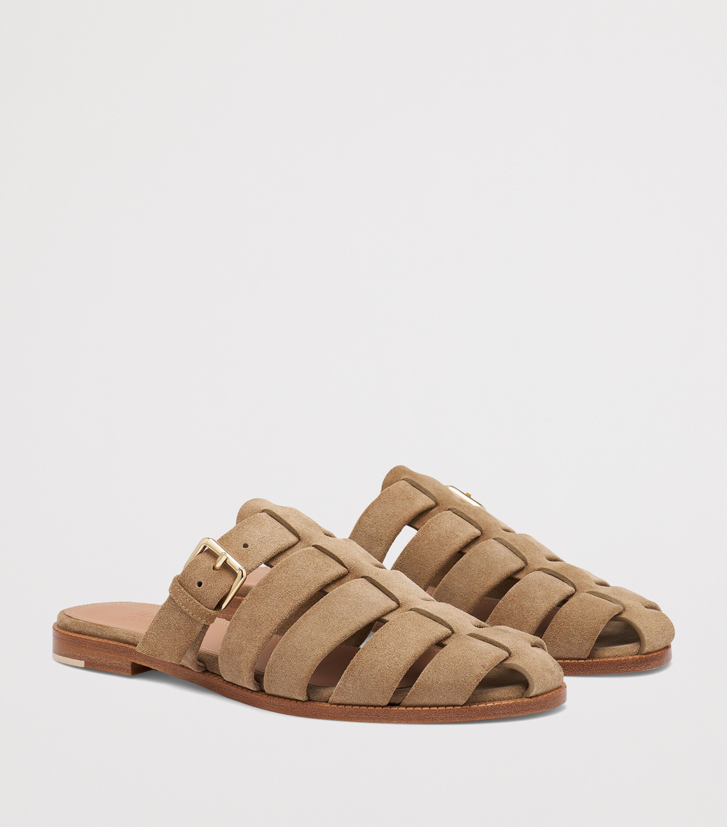 Malone Souliers Suede Theresa Mules Taupe Image 3
