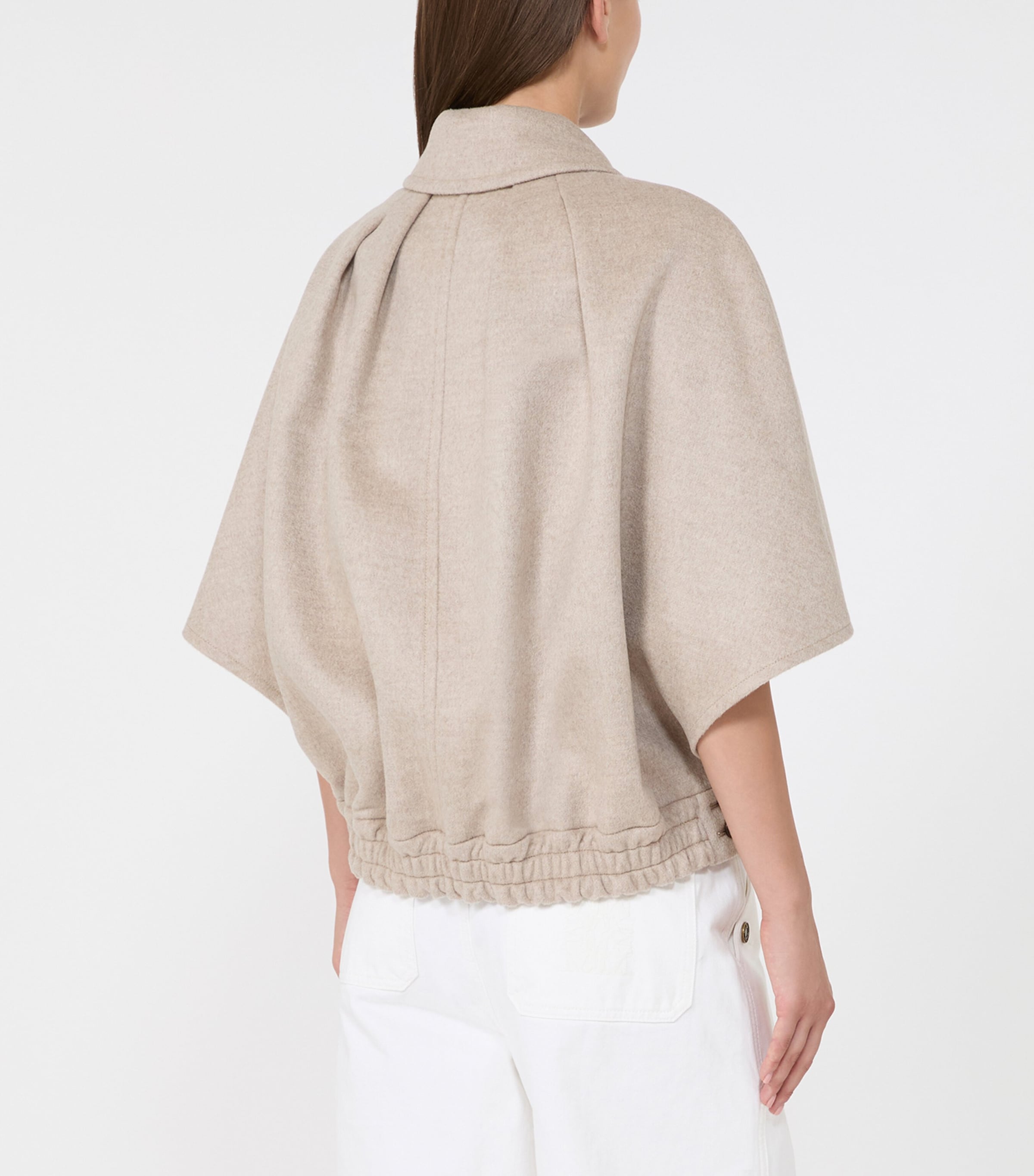 Max Mara Womens Cashmere Cape Jacket Stone Image 3