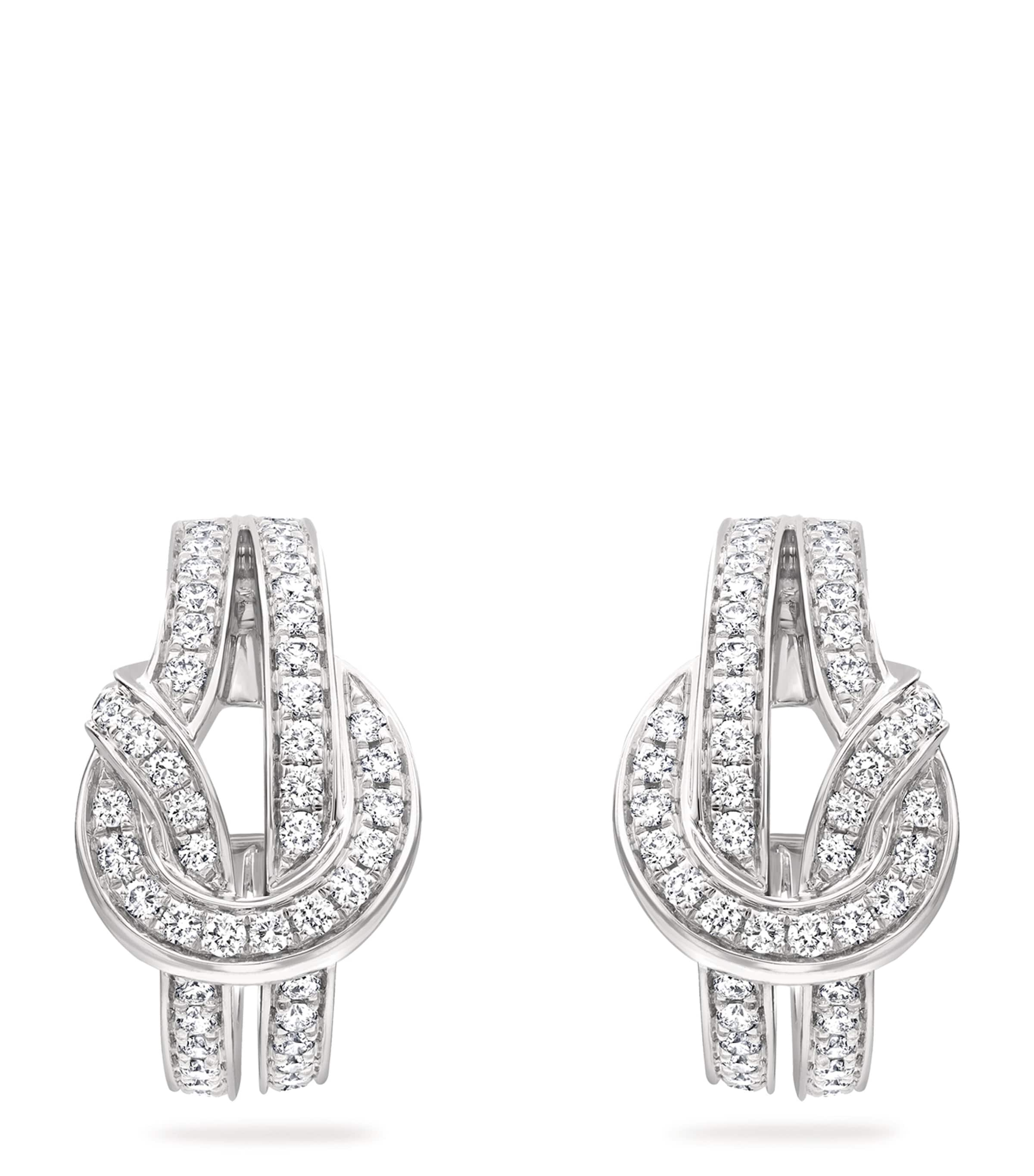 Boodles White Gold And Diamond The Knot Earrings