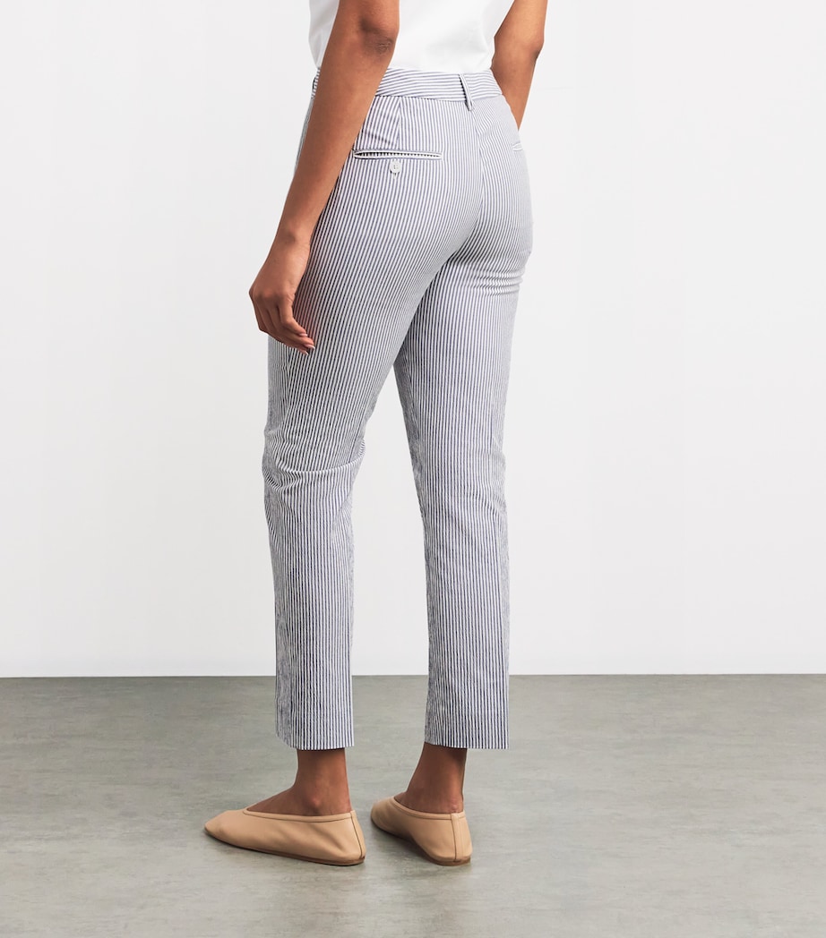 Weekend Max Mara Womens Striped Slim Tailored Trousers Navy Image 4