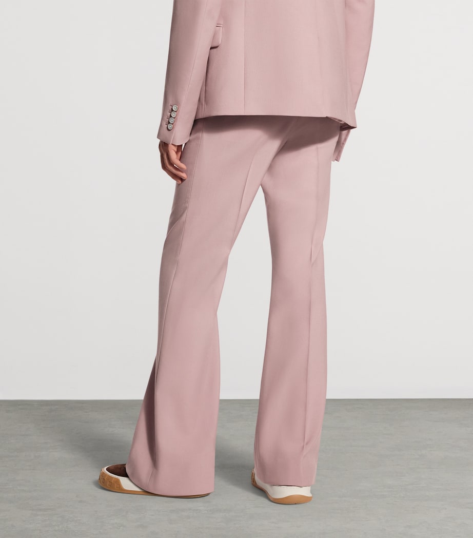 LOUIS VUITTON Mens Wool Bootleg Flared Trousers Dusty Pink Image 4