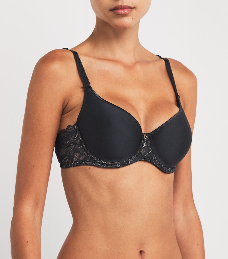 Lace-Trim Rosessence T-Shirt Bra BLACK Image 2