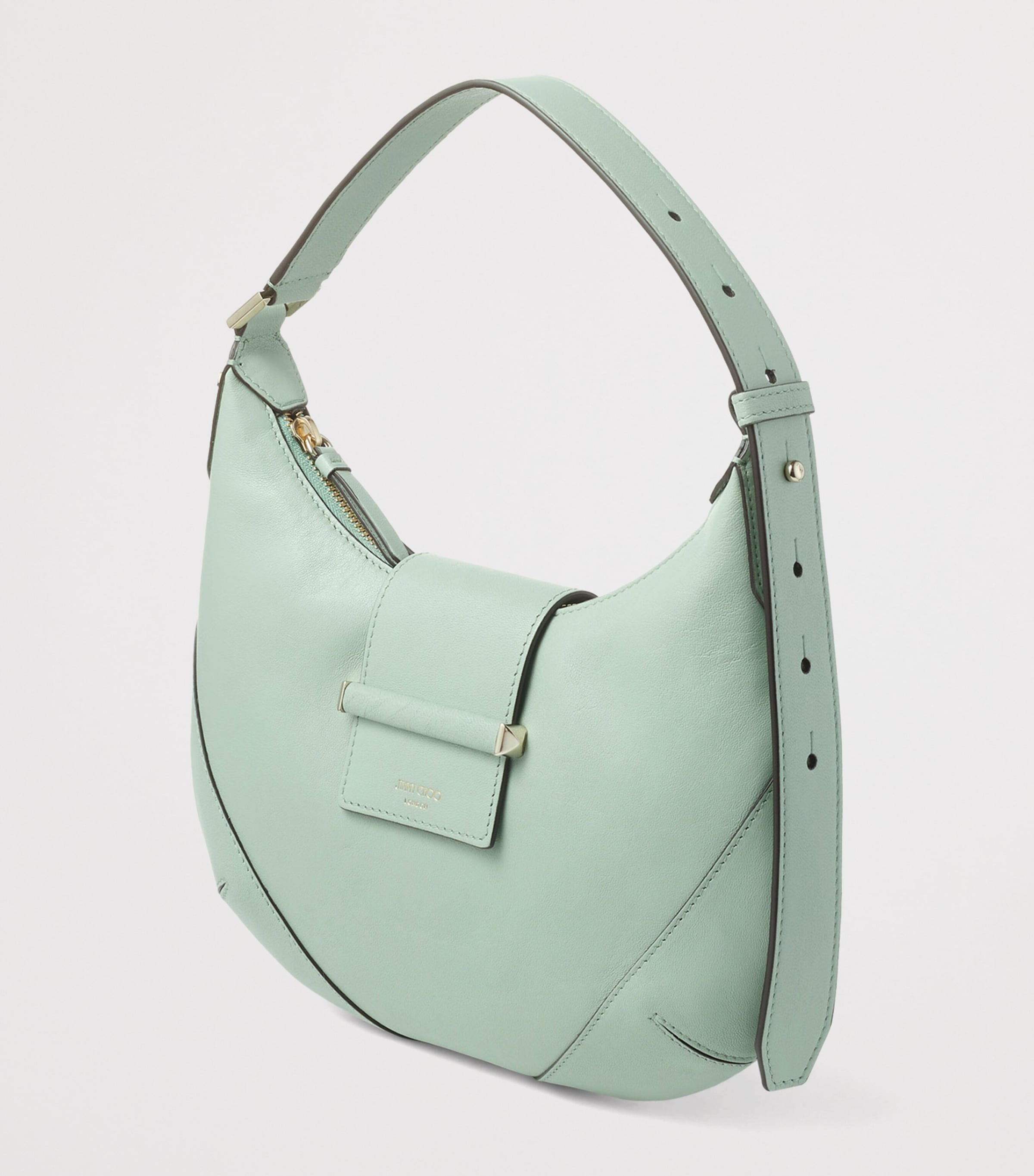 Small Leather Bar Shoulder Bag VERDE/SHINY GOLD Image 2