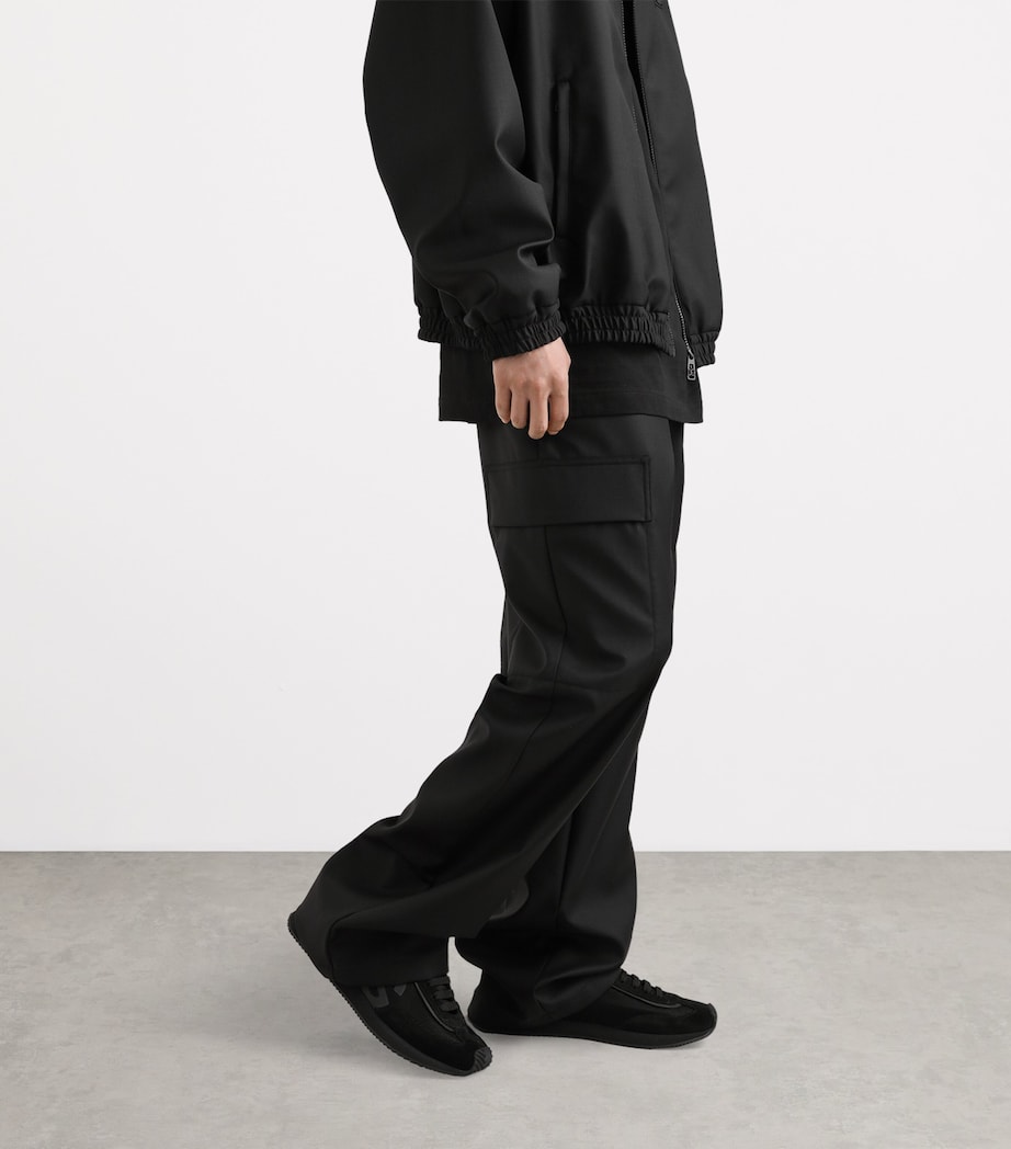 Virgin Wool Tailored Trousers N0000-BLACK Image 3