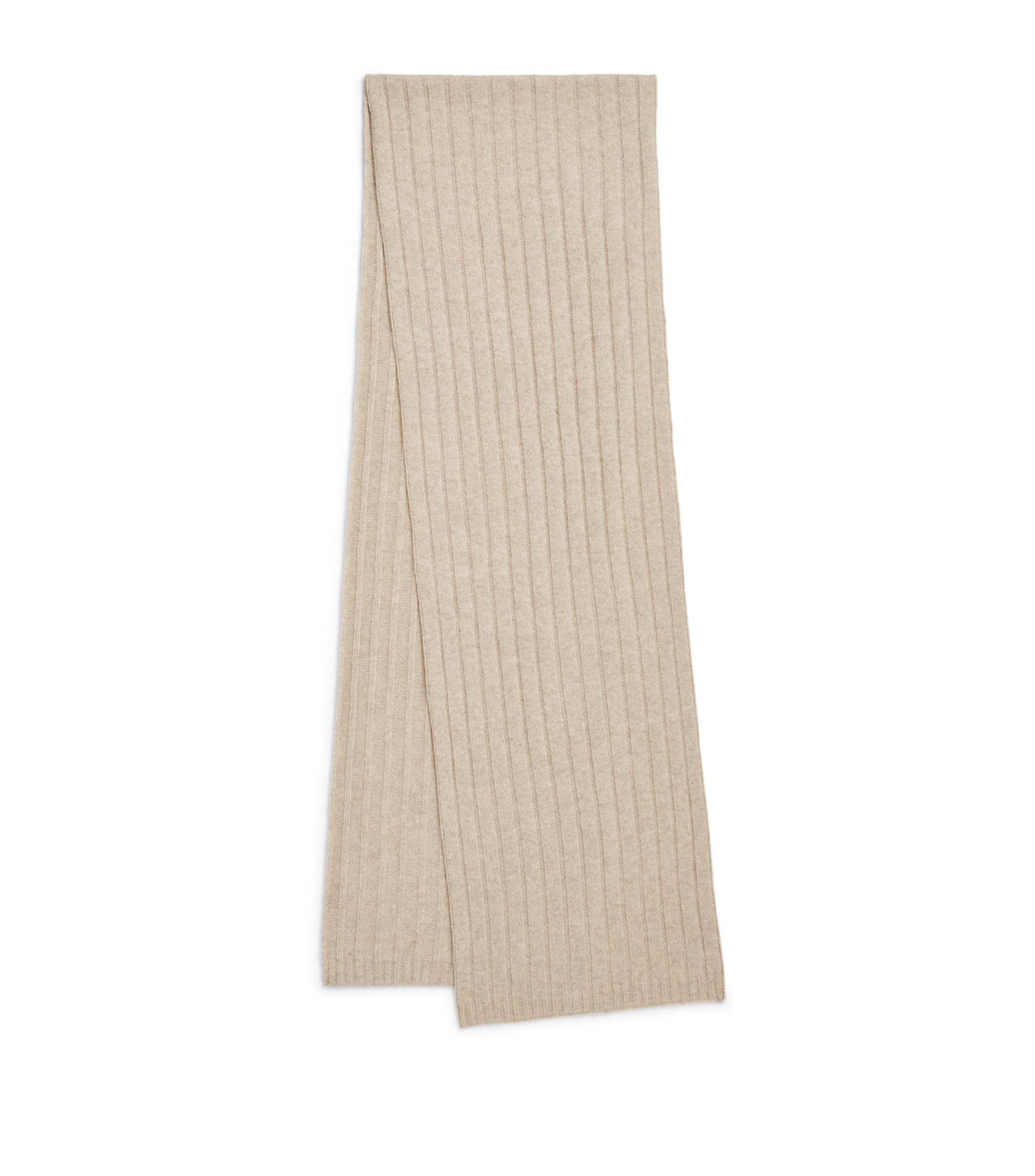 Harrods Cashmere Ribbed Scarf In Beige