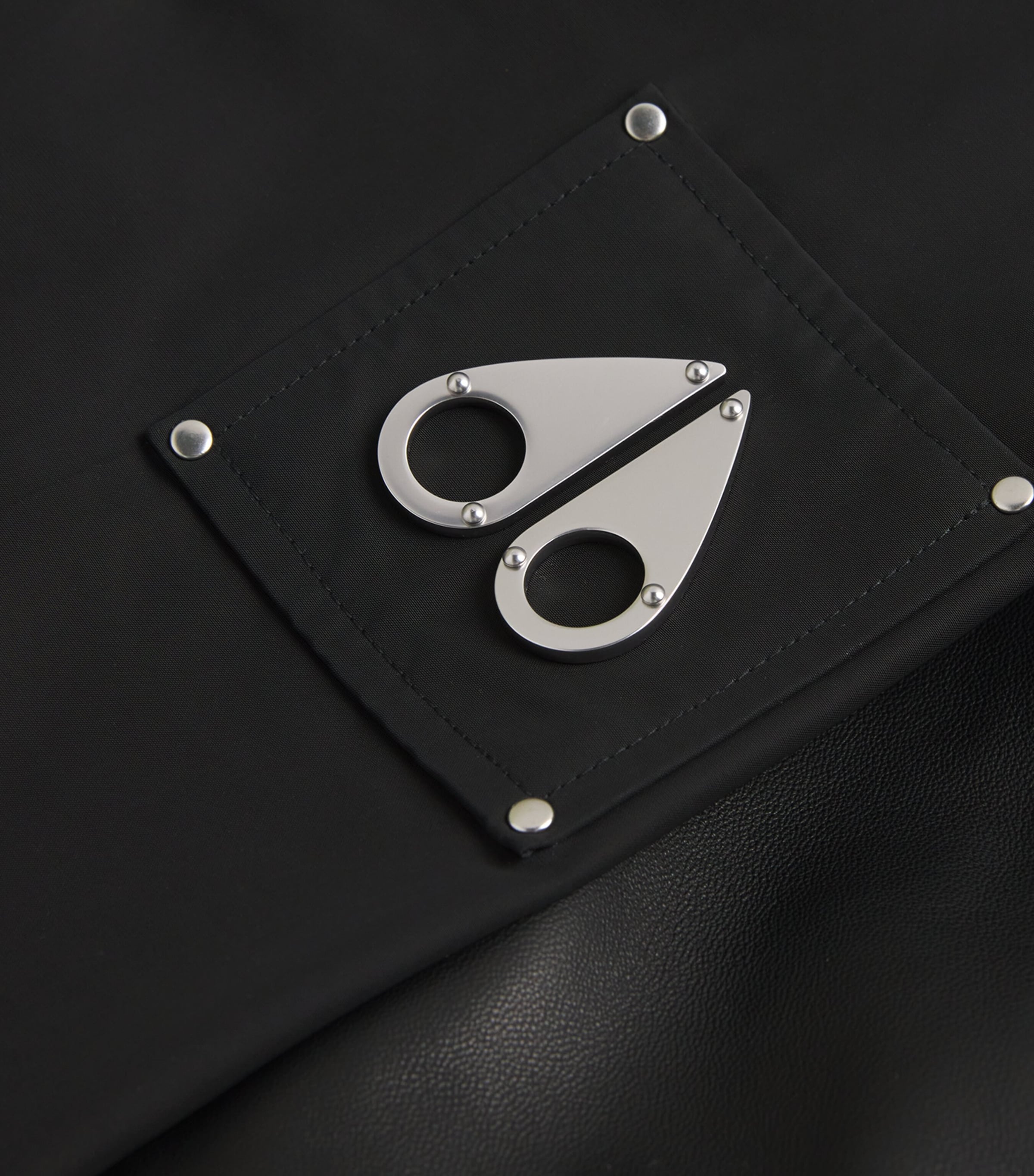 Leather Hooded Bomber Jacket BLACK/BLACK - 313 Image 5