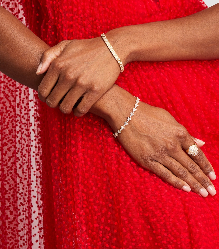 Yellow Gold and Diamond Triangle Bracelet YELLOW GOLD Image 4