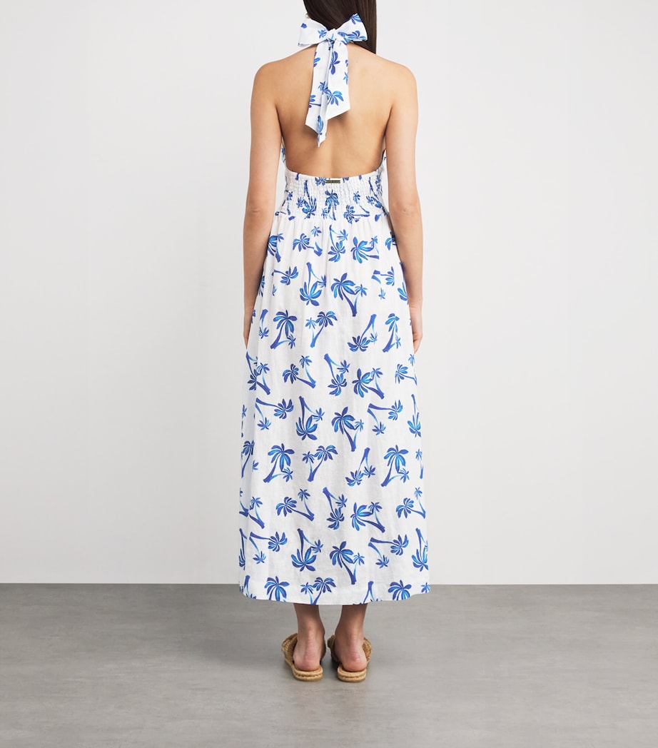 Linen Palm Beach Maxi Dress PRT-PRT Image 3